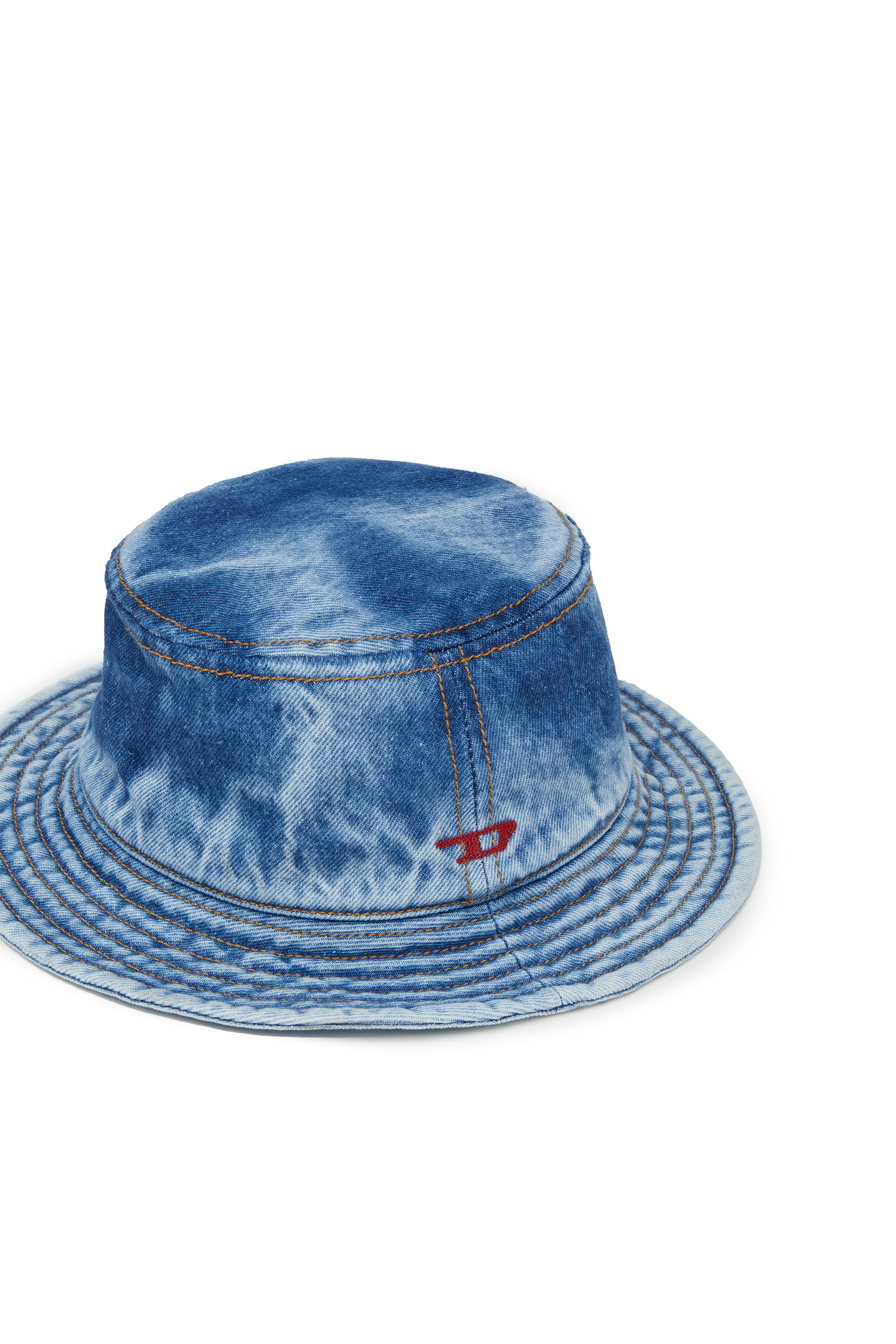 Diesel - C-LIB-FISHER, Man's Bucket hat in washed denim in Blue - 3