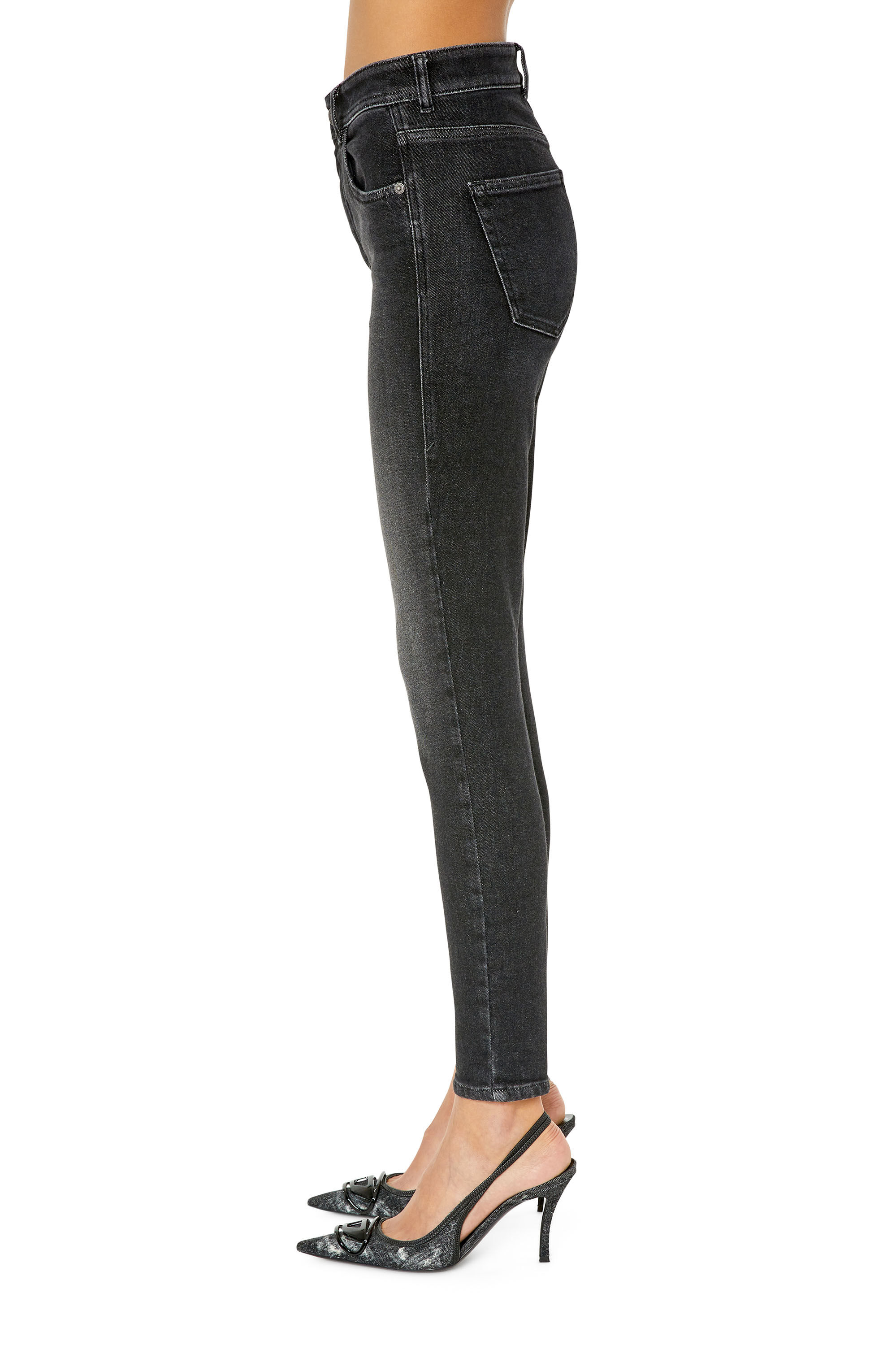 1984 SLANDY HIGH Woman super skinny Black Dark grey Jeans Diesel