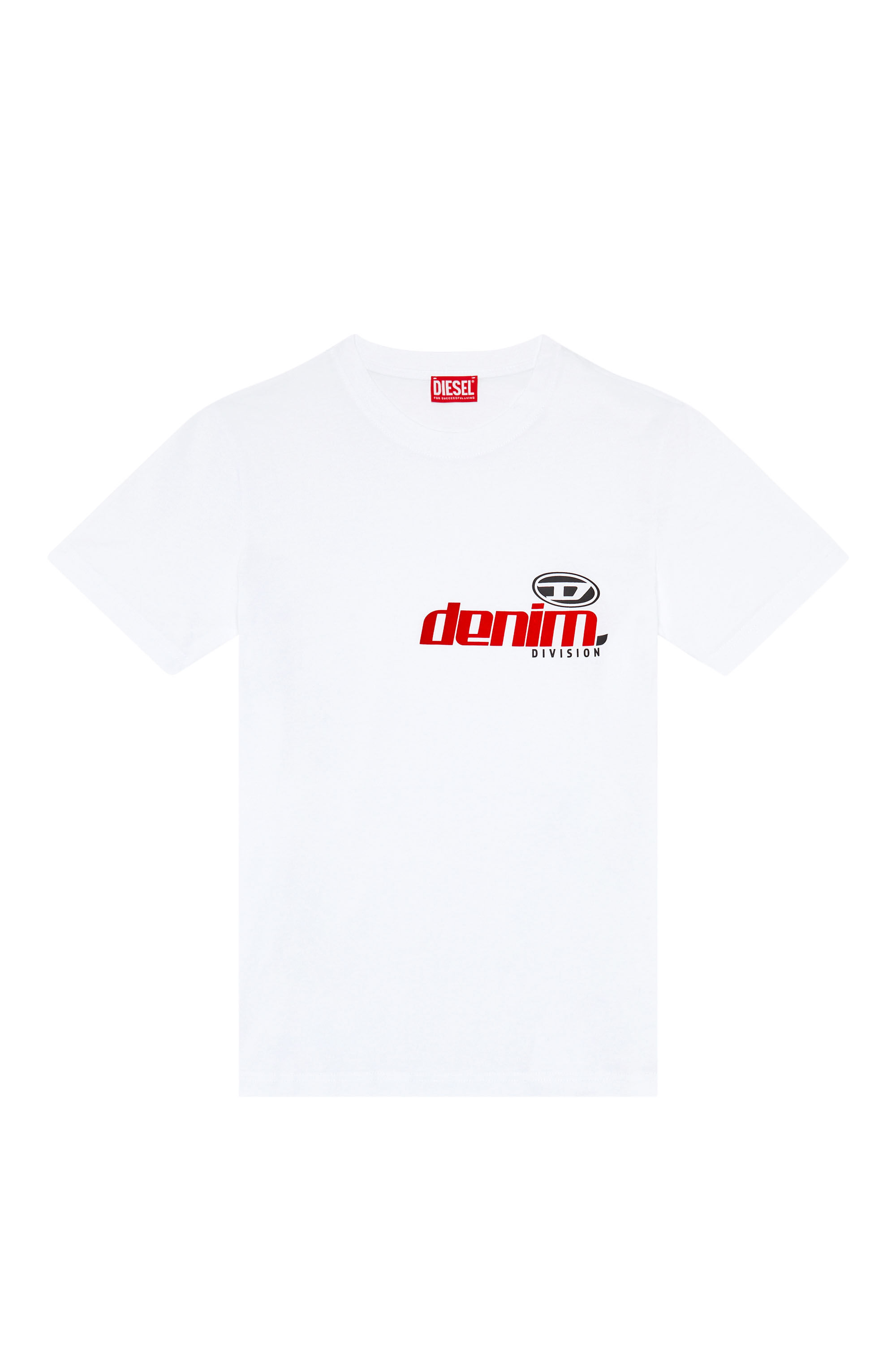 【高額売筋】 and shiny with T-shirt Men's flocked Diesel | White | print Clothing