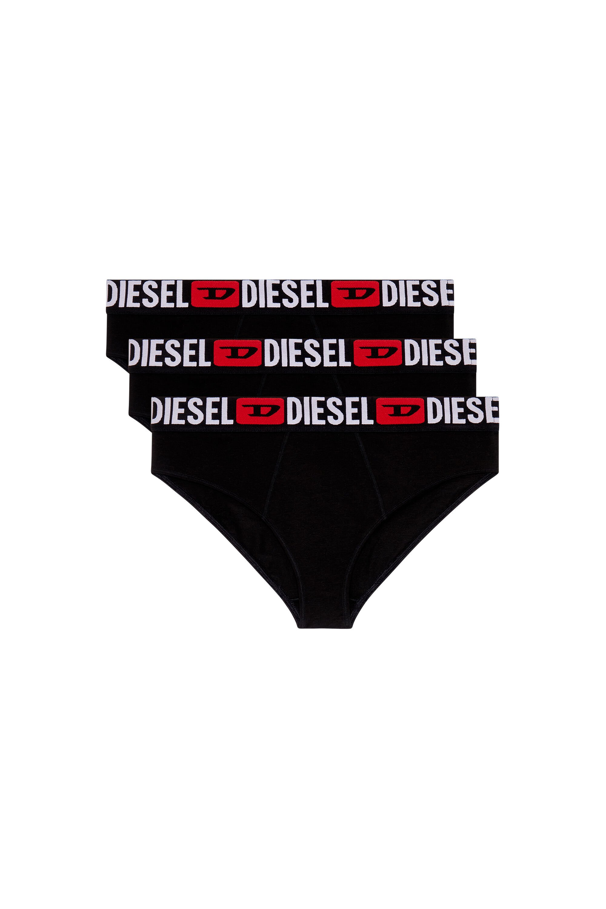 Diesel - UFPN-BLANCA-R-THREEPACK, Mujer Paquete de tres bragas en canalé con cintura alta in Negro - Image 1