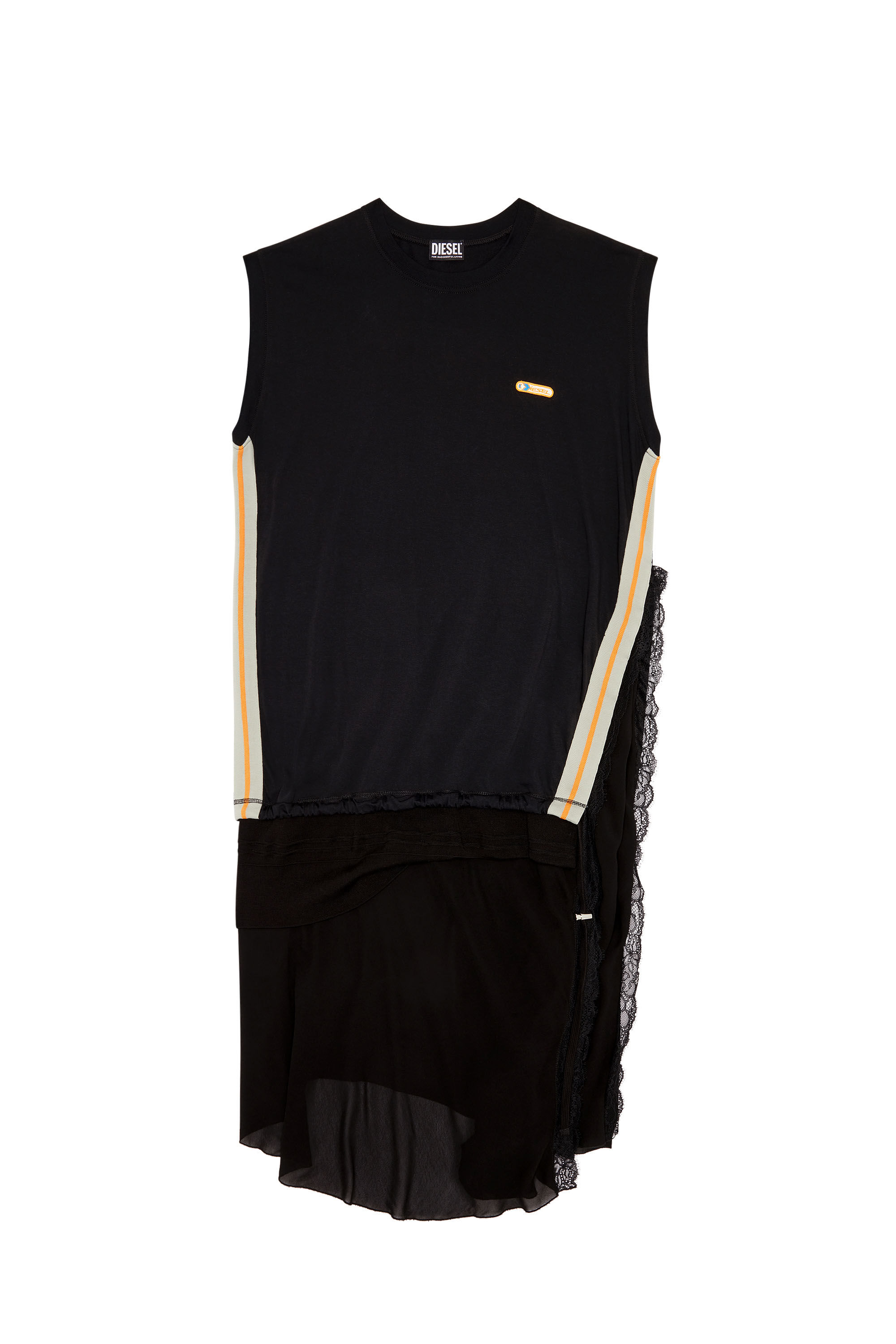 ★DIESEL★ D Rollas One Piece Dark Gray A084200IJAG900 D-ROLLACE Woman: Sleeveless dress with crêpe hem | Diesel