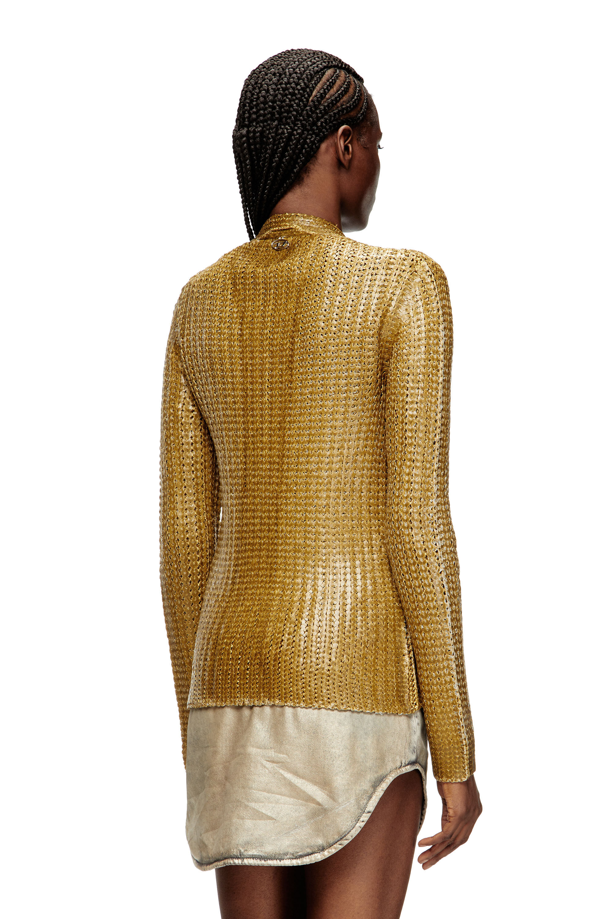 Diesel - M-MILLO, Cárdigan de canalé con efecto brillante Mujer in ToBeDefined - 4