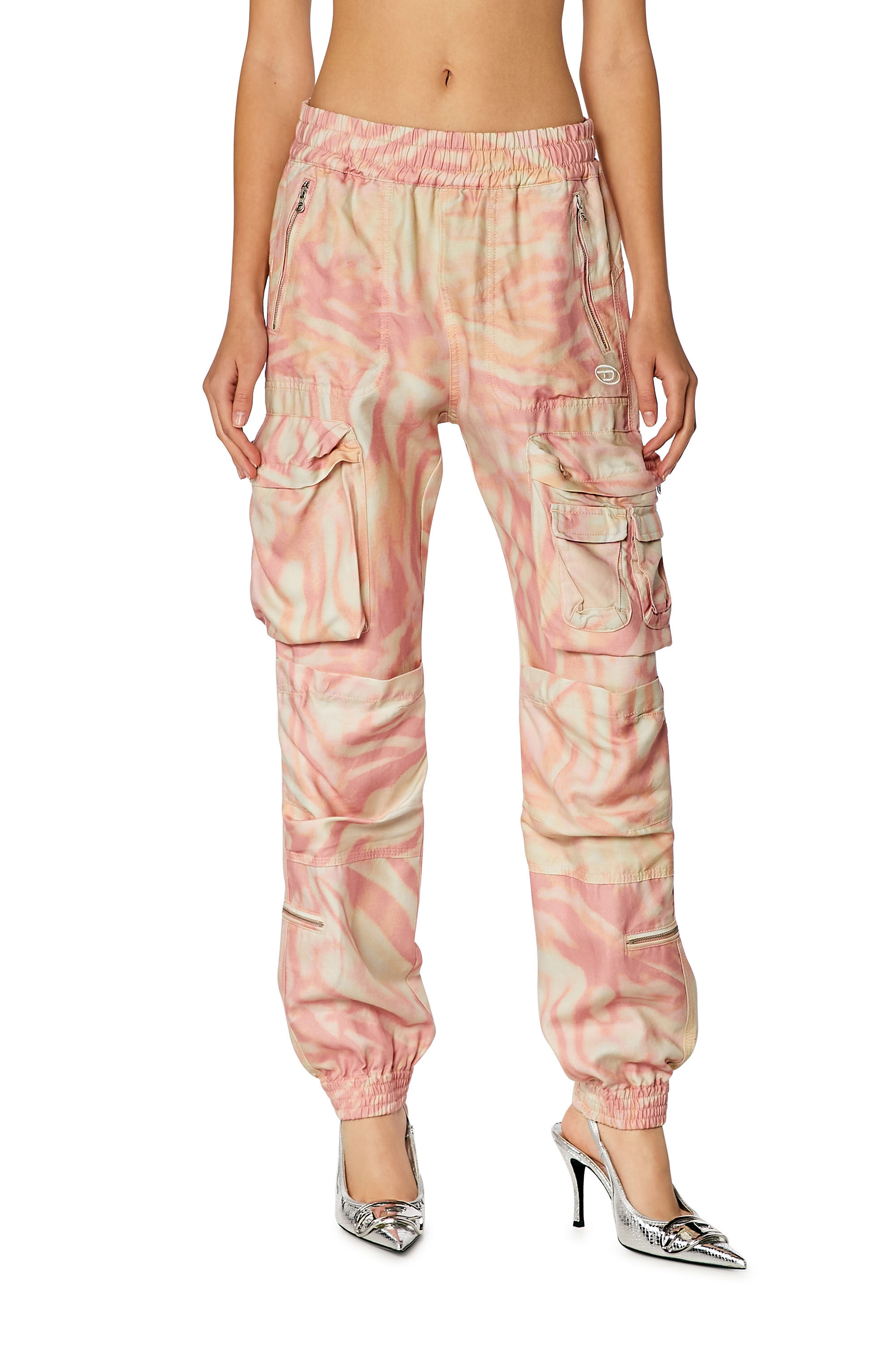 Women's Cargo pants in zebra-camo twill | Multicolor | Diesel Women's Cargo pants in zebra-camo twill | Multicolor | Diesel
