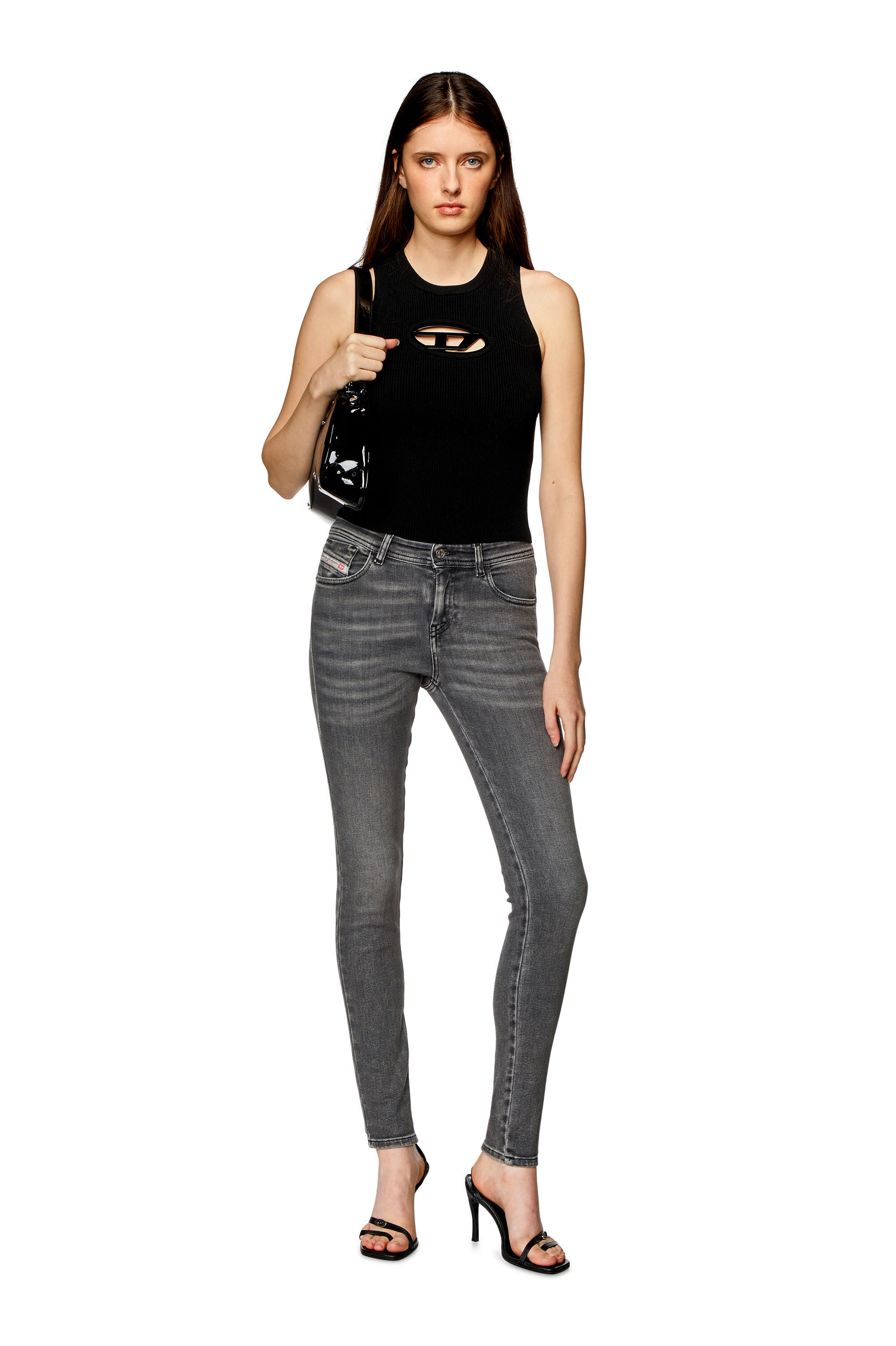 Women's Skinny Jeans | Black/Dark grey | Diesel 2017 Slandy