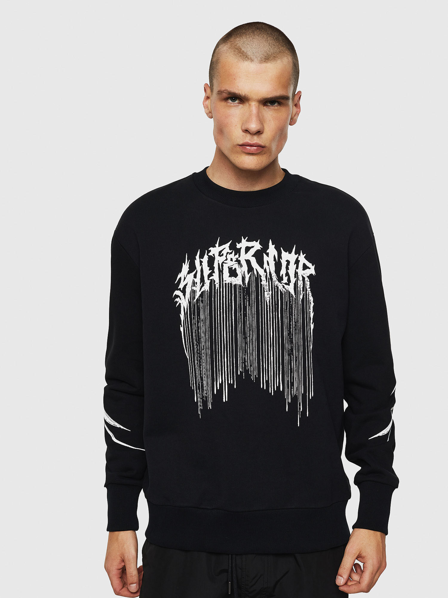 S BAY B10 Men Sweatshirt with dripping Superior print Diesel
