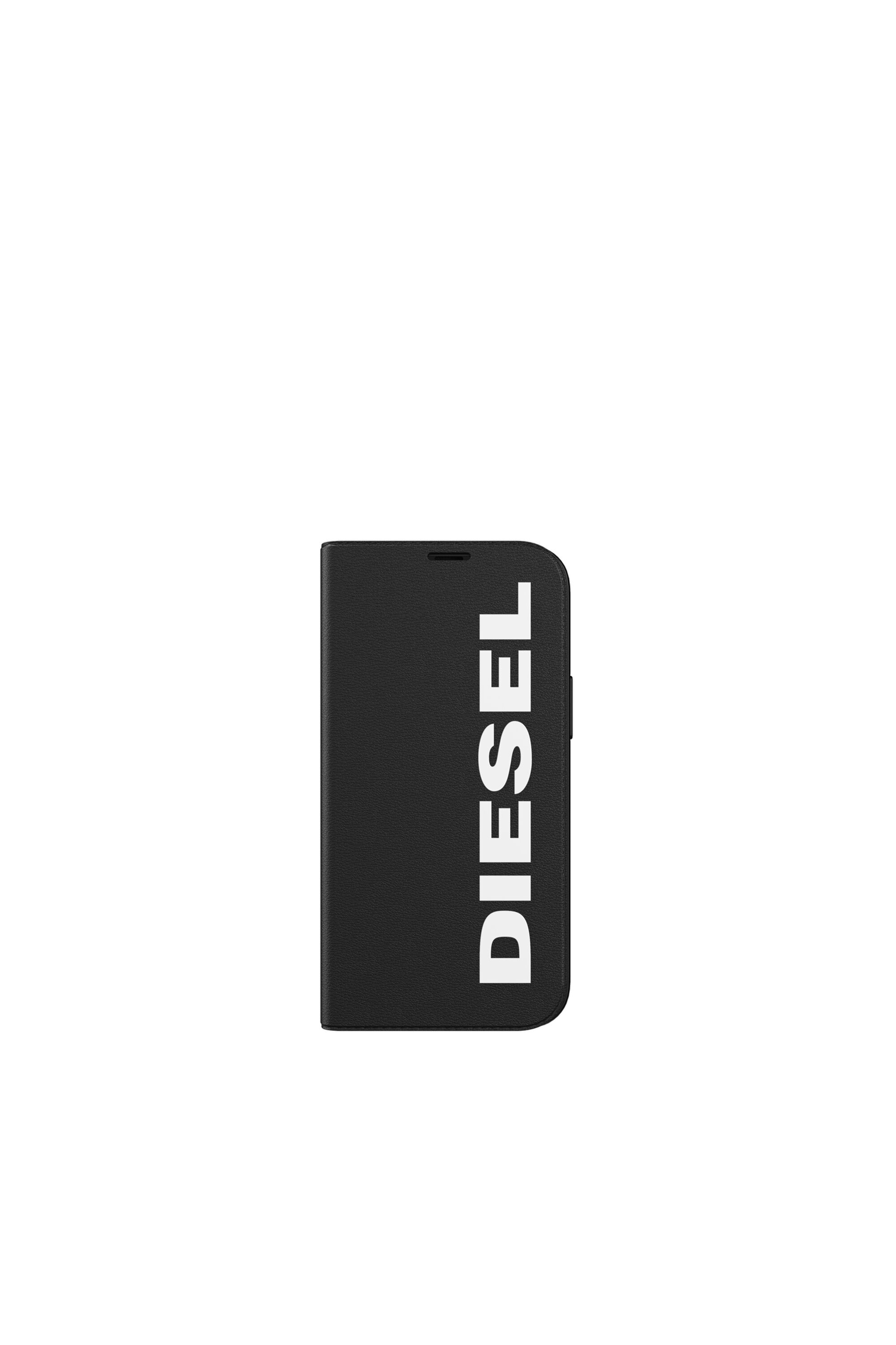 Diesel - 42485 BOOKLET CASE, Funda con tarjetero por iPhone 12 Mini Unisex in Negro - 2