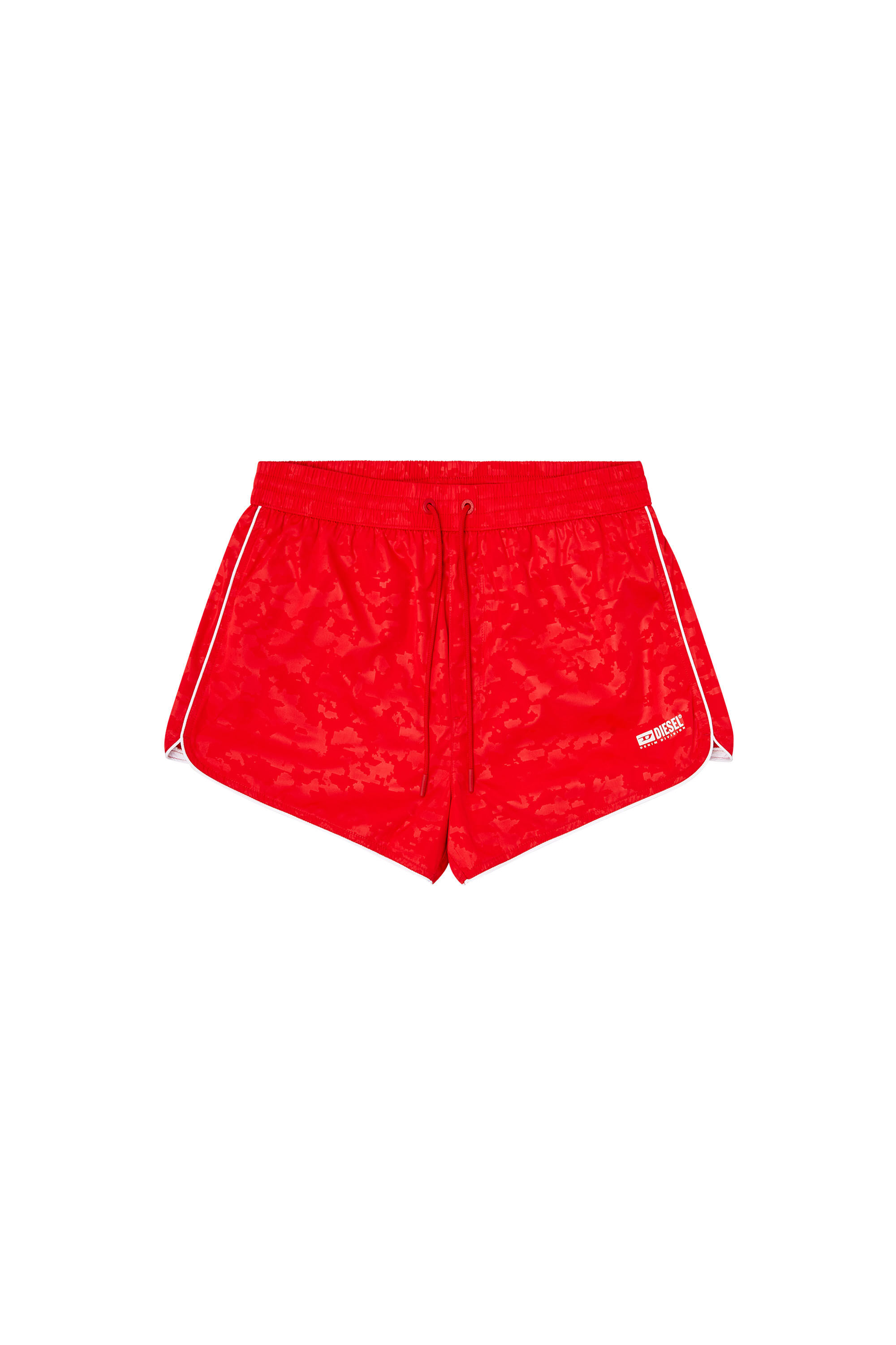 Men's Swim shorts with pixelated camo motif | Red | Diesel