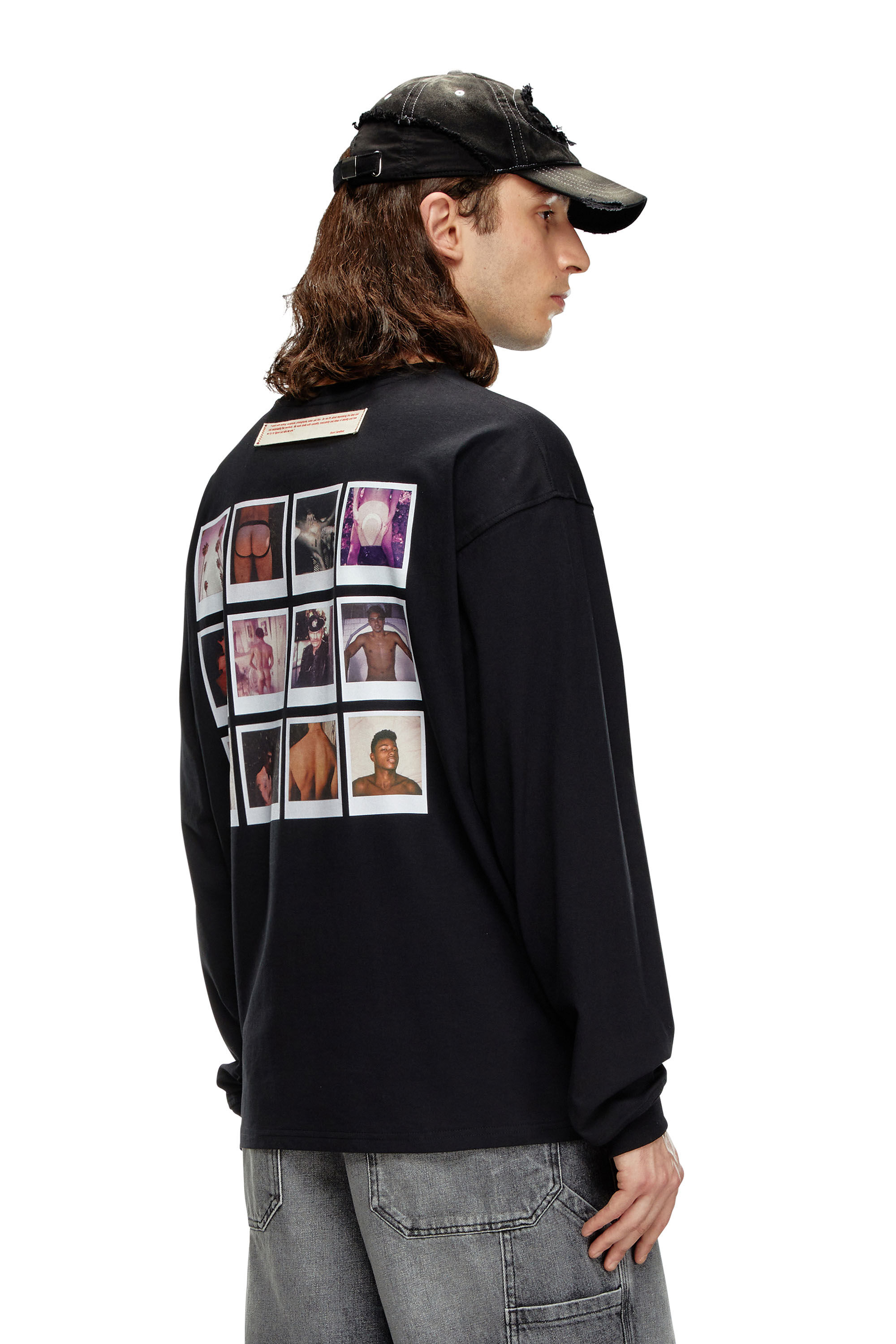 Diesel - PR-T-BOXT-LS-SS, Unisex's Long-sleeve T-shirt with polaroid patches in Black - 3