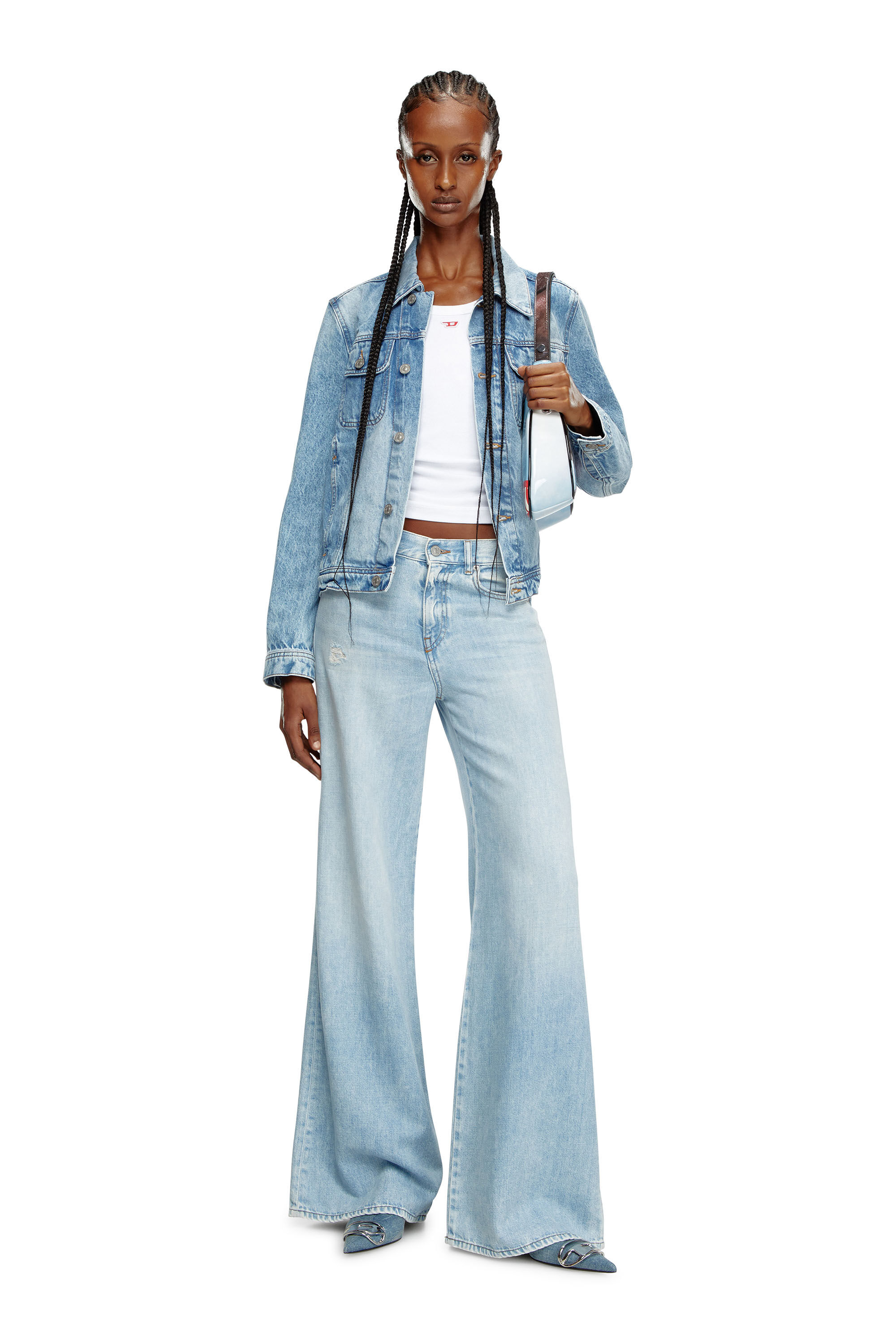 Women s Flare Jeans Light Blue Diesel 1978 D Akemi