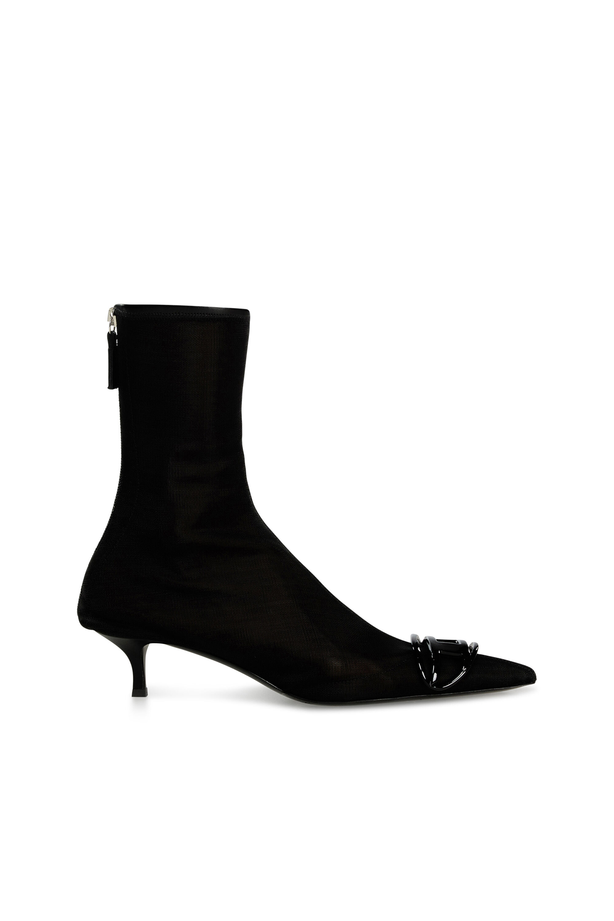 Women's D-Venus-Stretch-mesh ankle boots with kitten heel