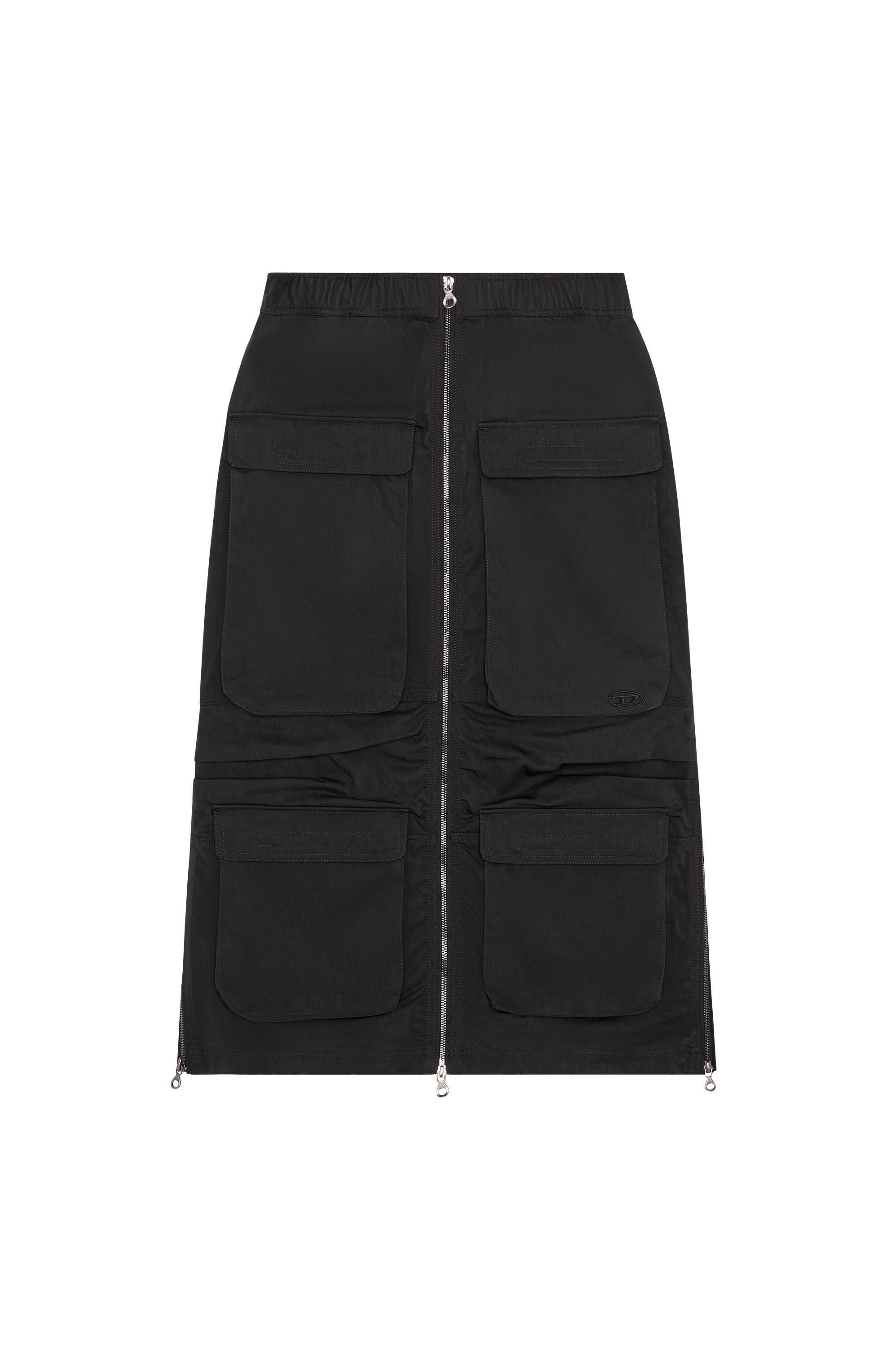 Women's Cargo skirt in nylon twill | Black | Diesel