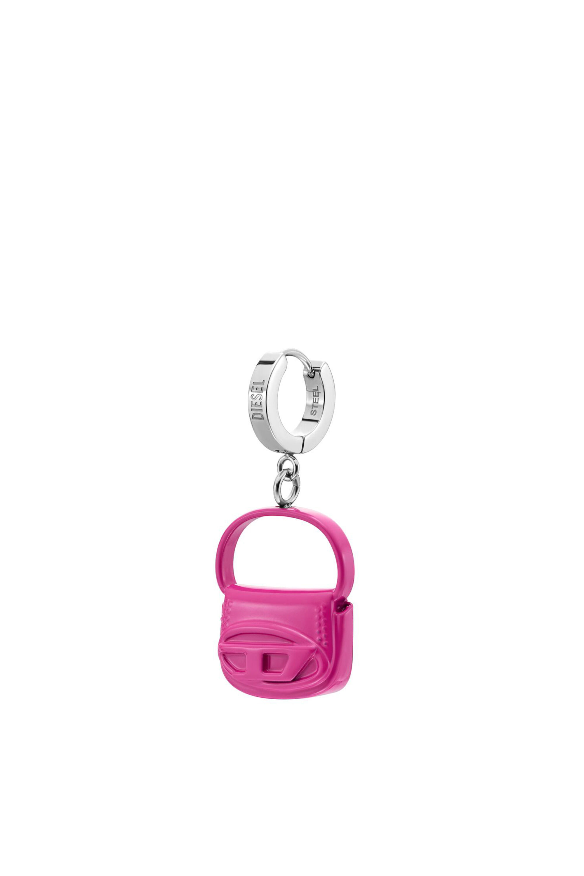 Women's Pink stainless steel drop earring | Pink | Diesel