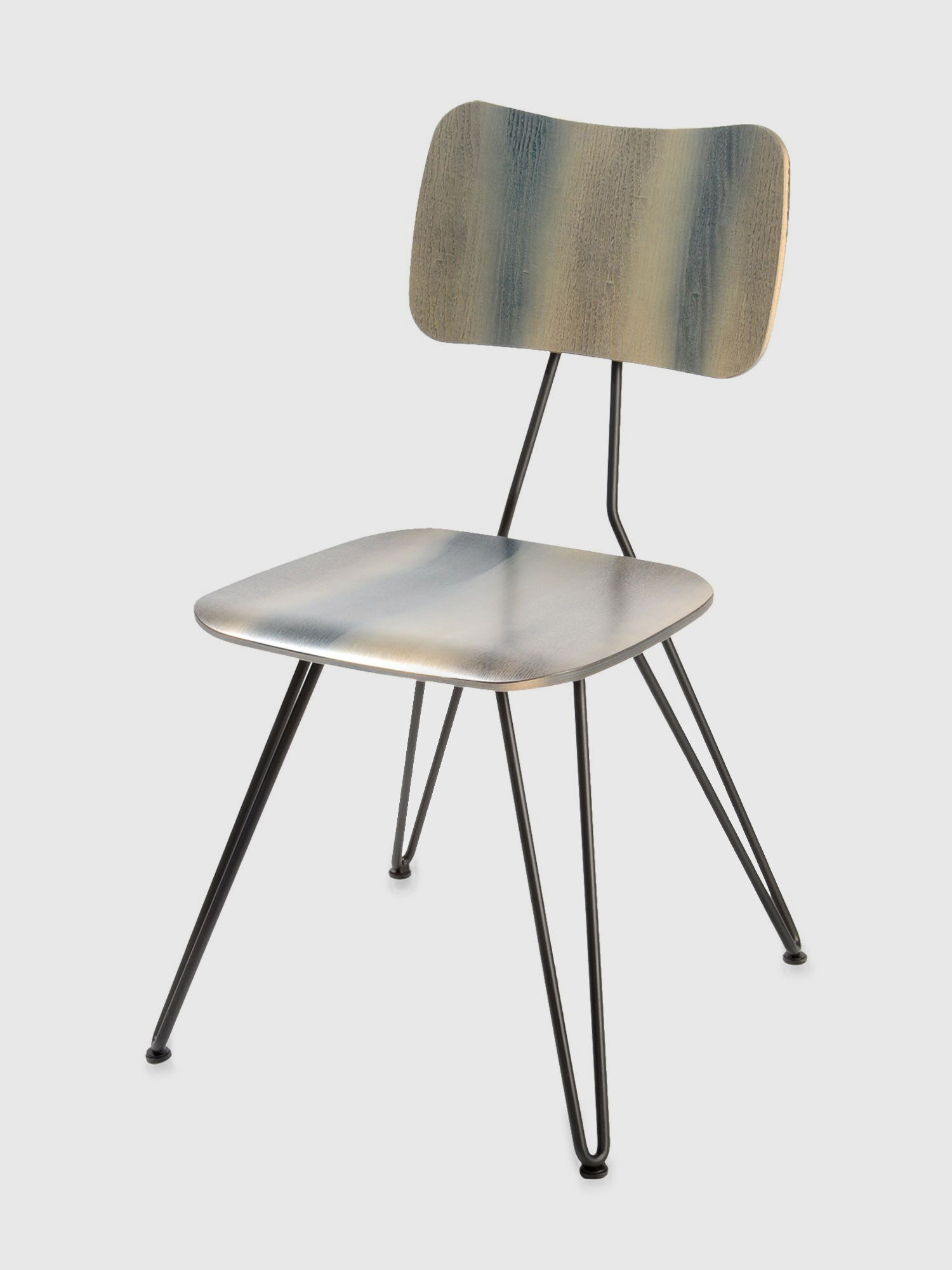 DL0F01 OVERDYED: Side chair with weathered grey treated wood | Diesel