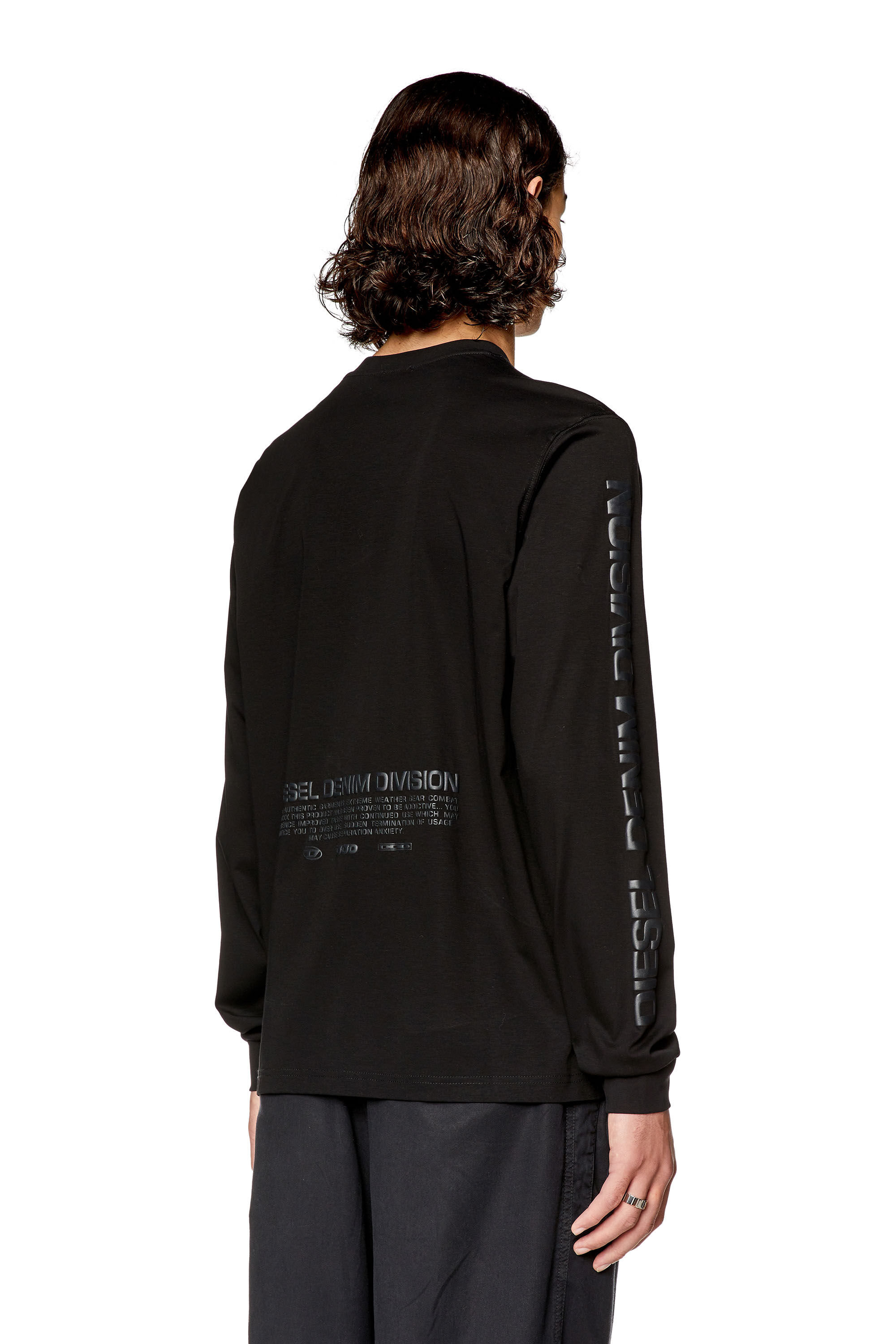 Diesel - T-MUST-LS-L4, Man's T-shirt with DDD puff print in Black - 4