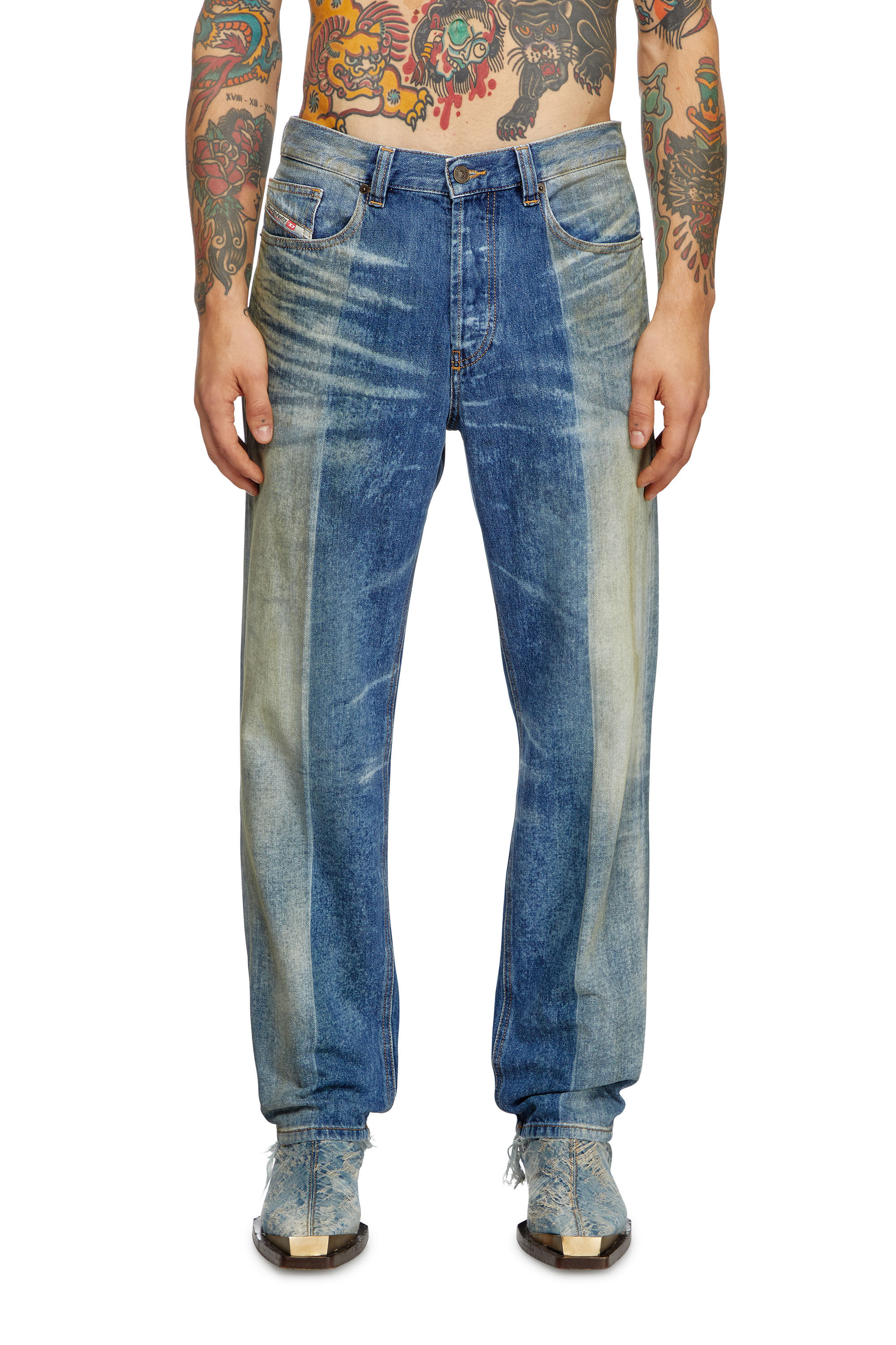 Diesel - Straight Jeans 2010 D-Macs 09L04 Hombre, Azul medio - 3