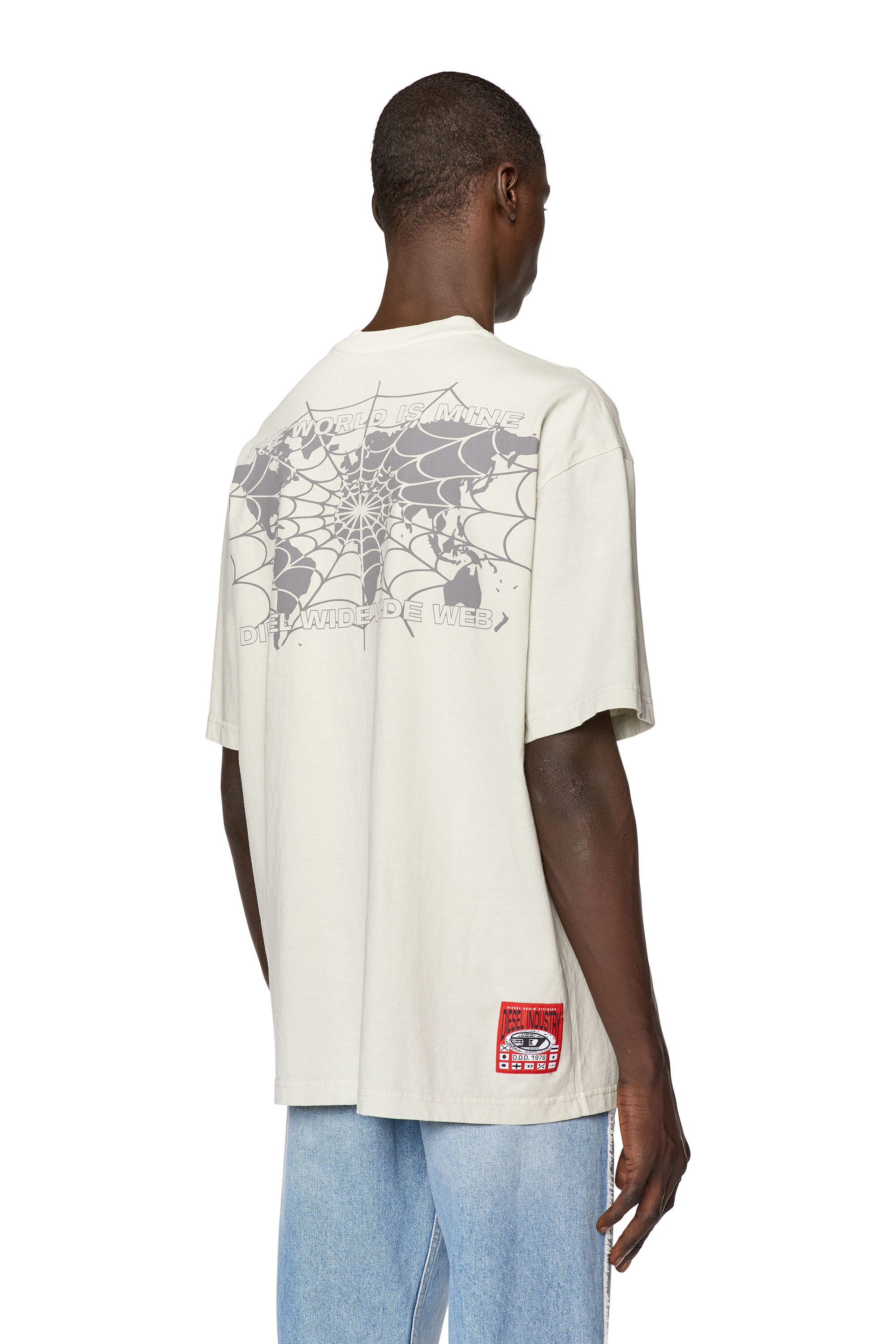 Diesel - T-WASH-L5, Man's T-shirt with Diesel world prints in White - 5