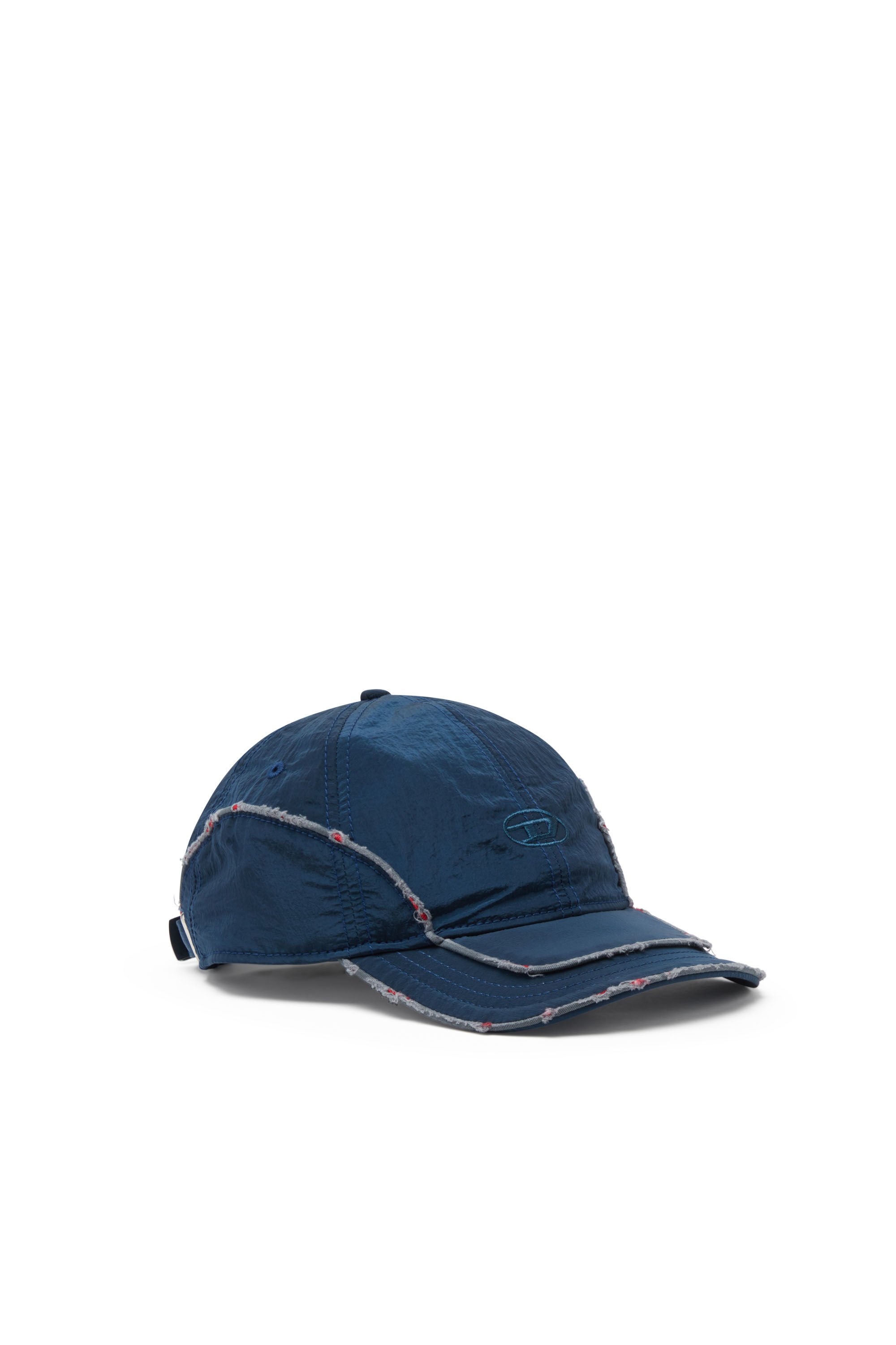 Men's Crinkled nylon baseball cap with tonal D | Blue | Diesel