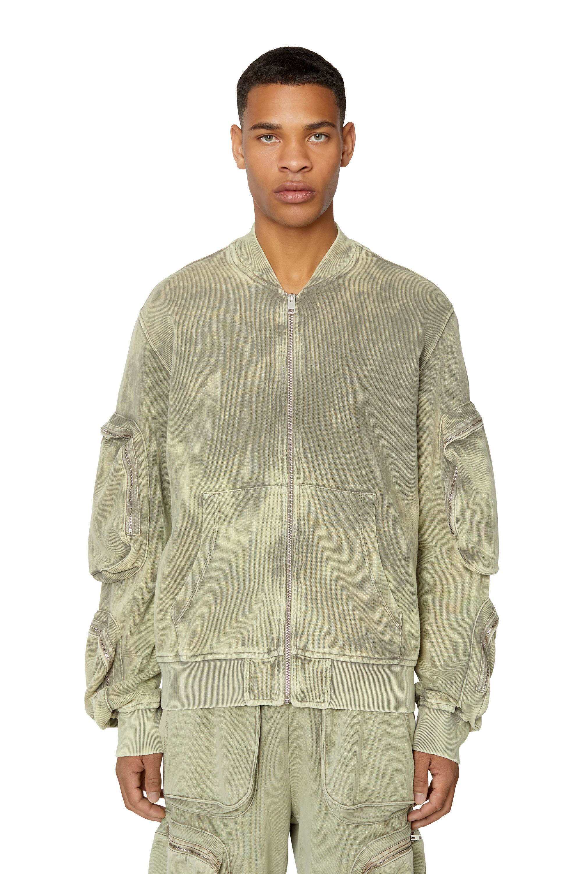 S-GINNET Man: Sweat jacket in treated ribbed cotton | Diesel