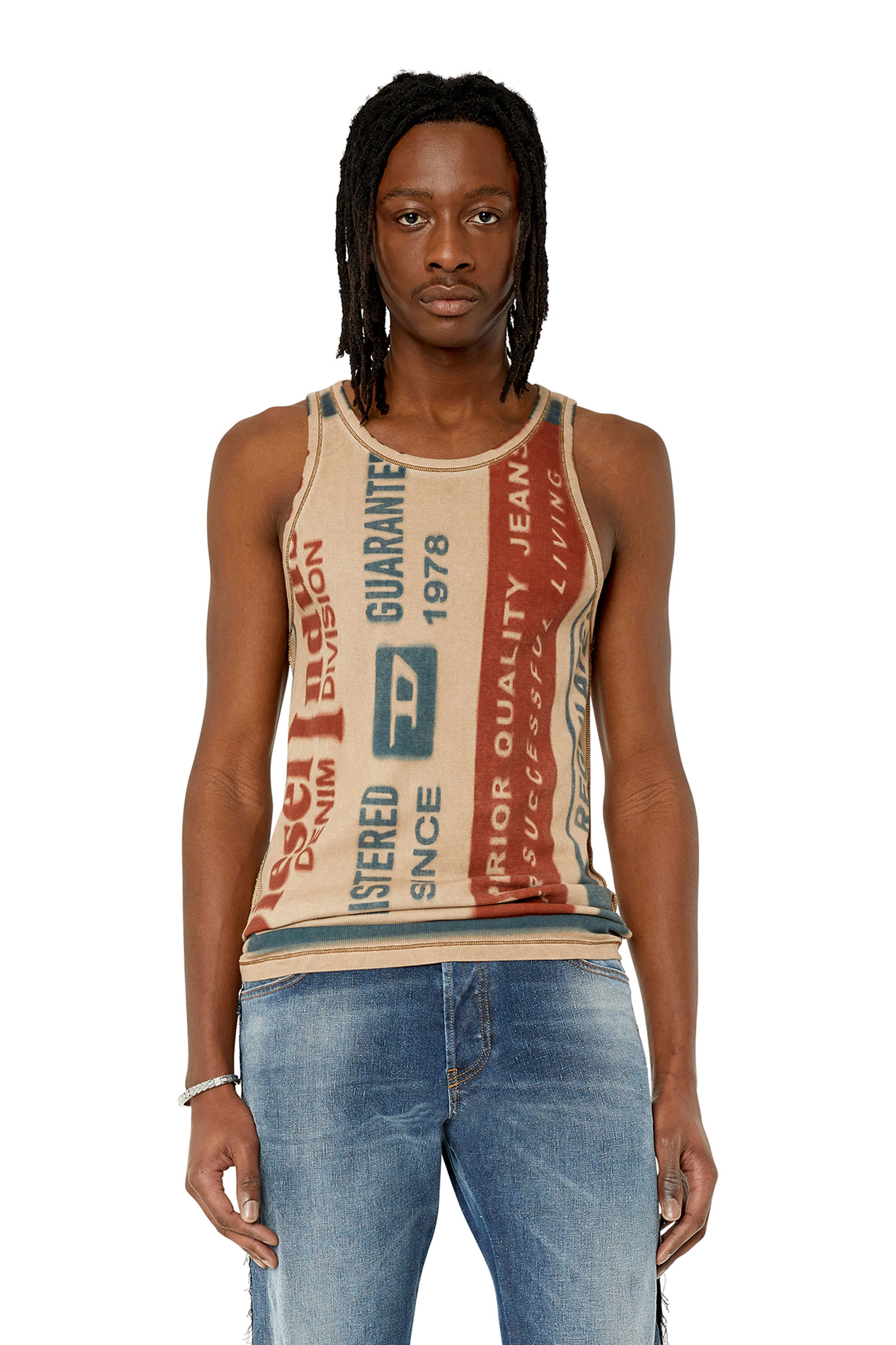 T LIFT G2 Man Tank top with jacron patch print Diesel