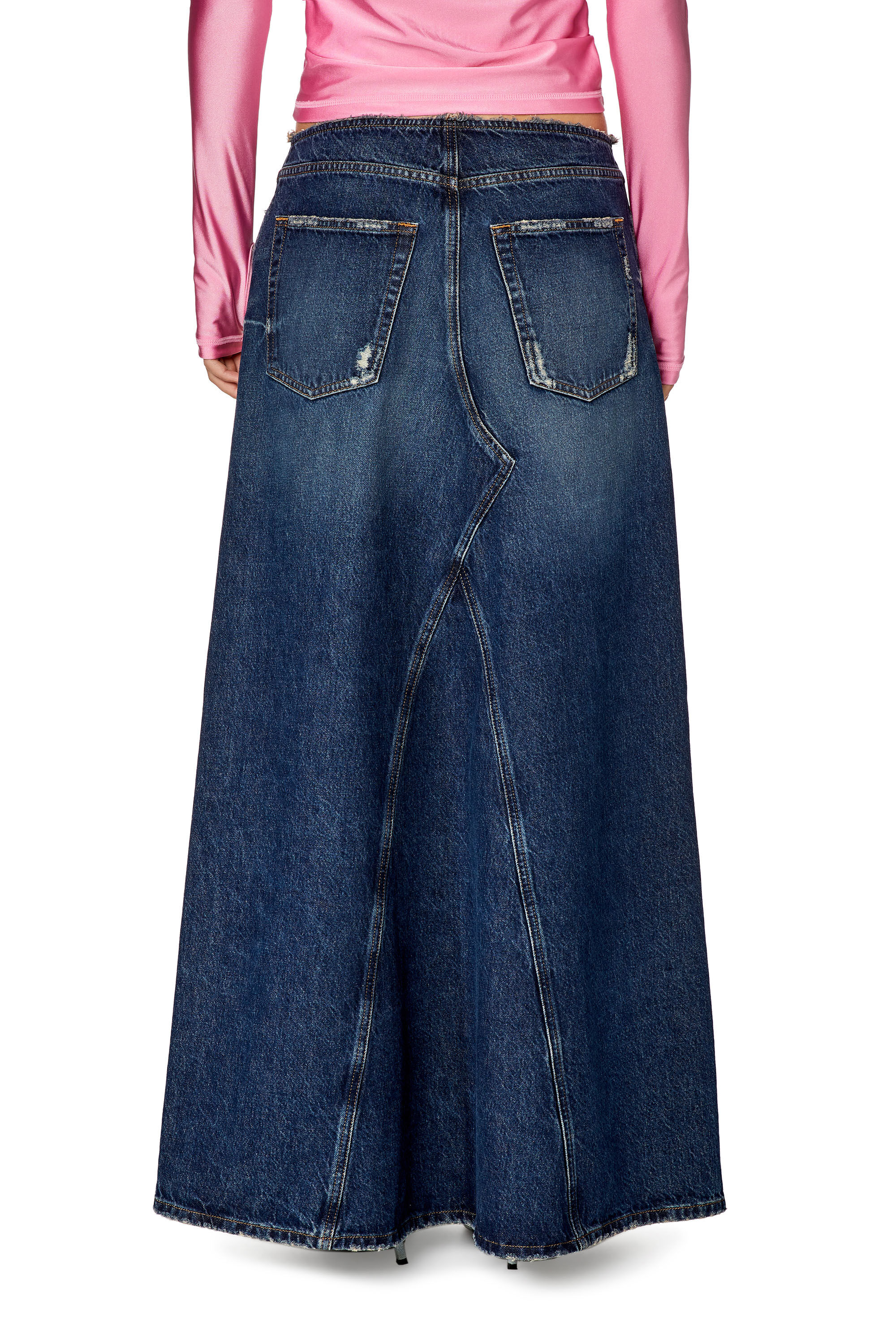 Women's Long skirt with cut-off waist | Blue | Diesel