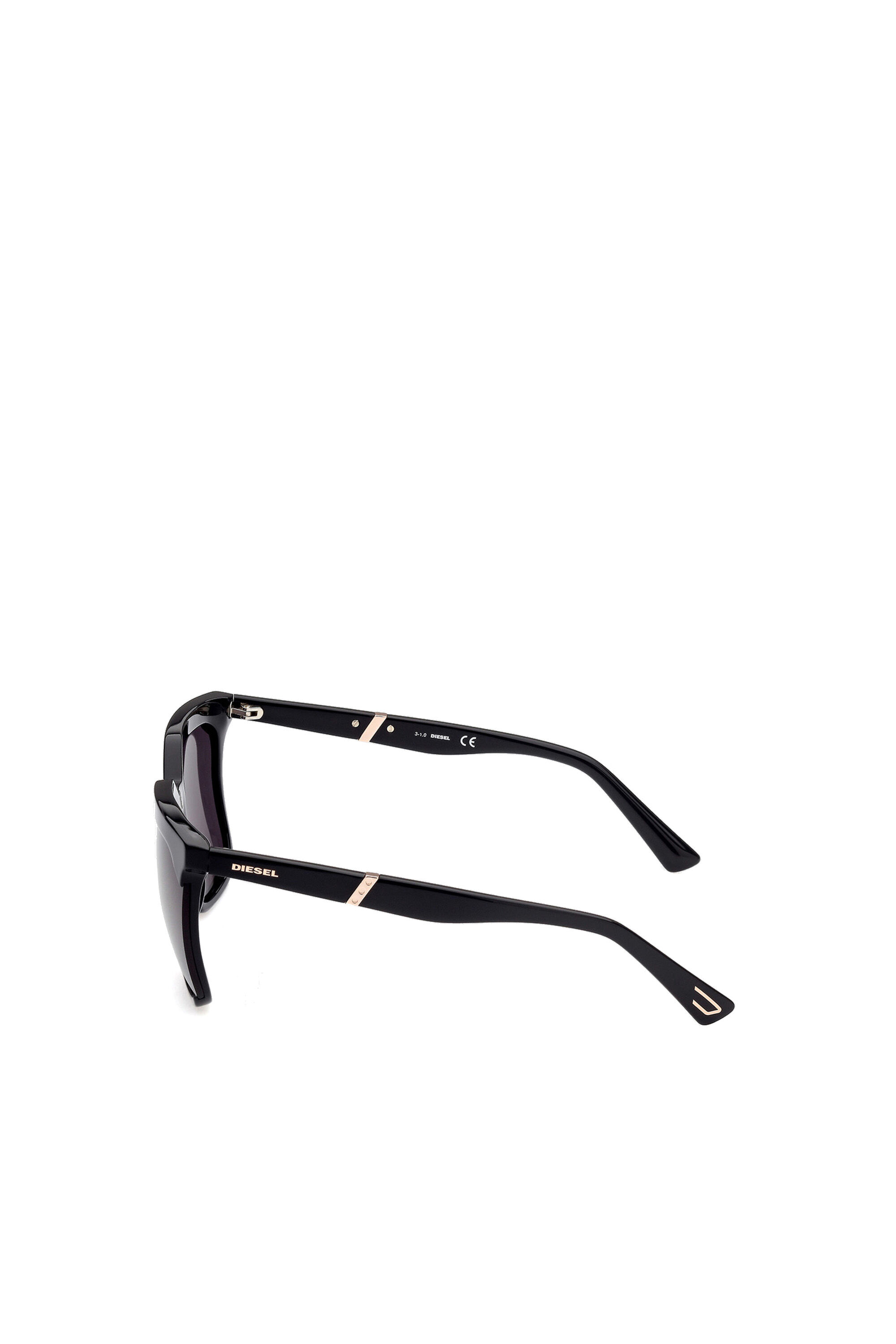 Diesel - DL0338, Woman's Squared Sunglasses with oversize volumes in Black - 4