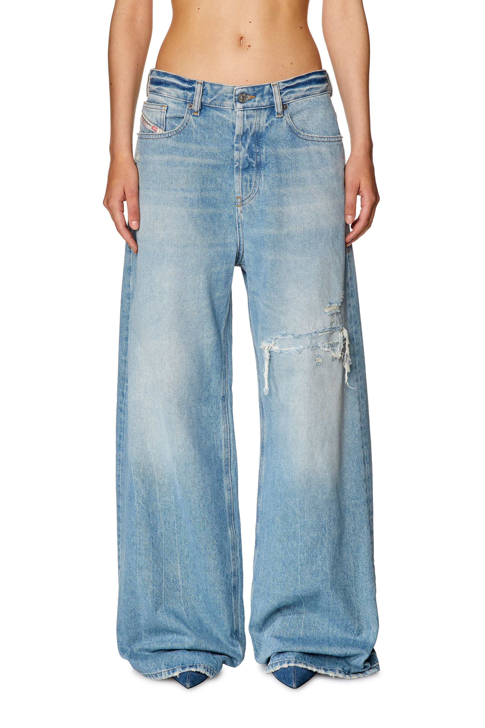 Diesel - Woman Straight Jeans 1996 D-Sire 09E25, Light Blue - Image 3