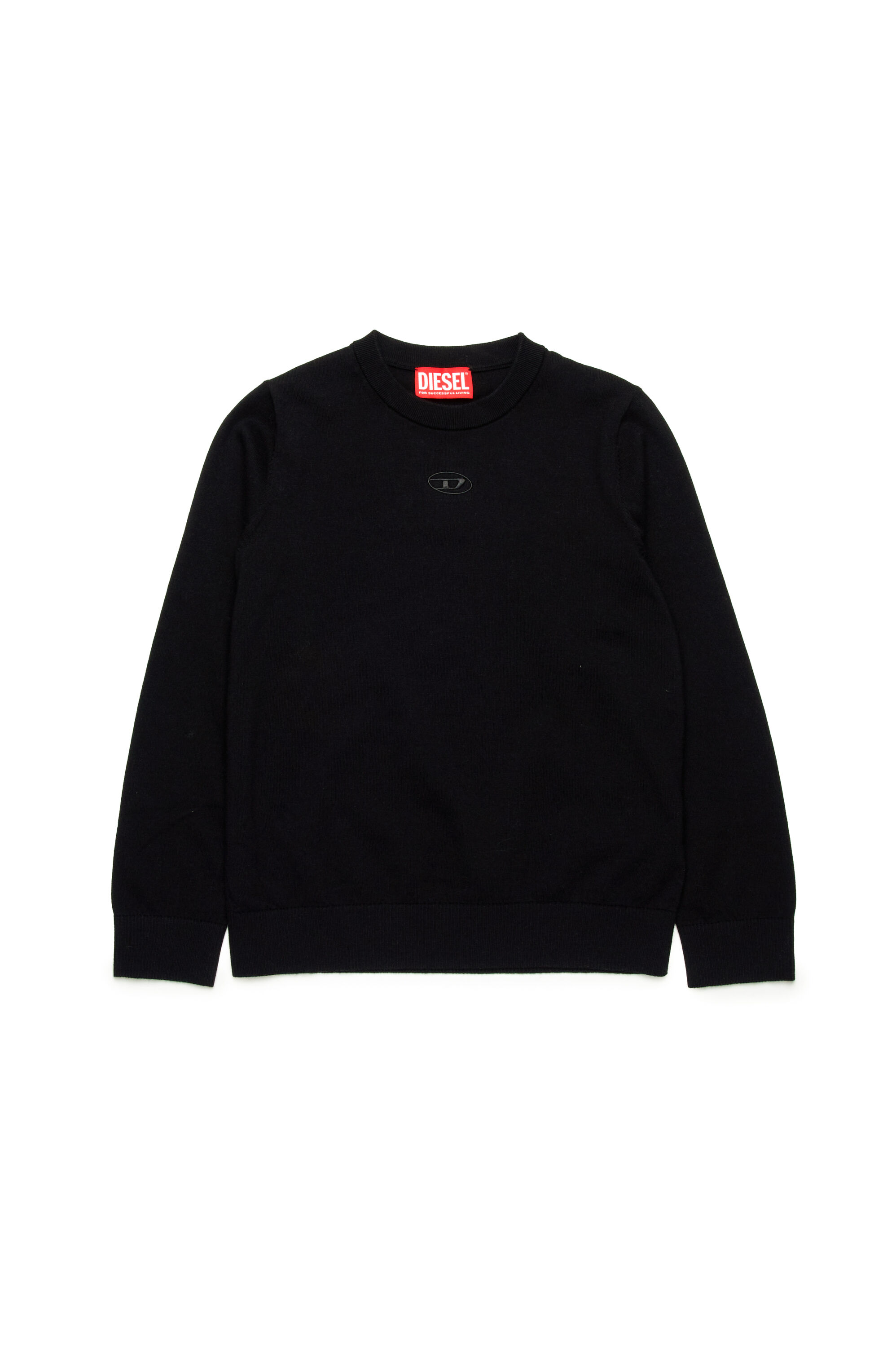 Diesel - KVIERI, Jersey de algodón con bordado Oval D Hombre in Negro - 1