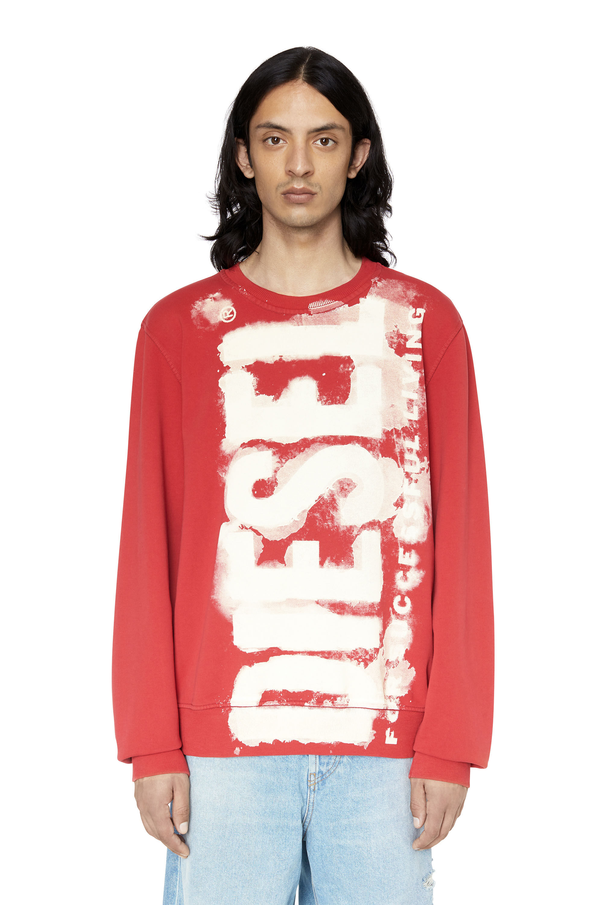 S-GINN-E5 Man: Sweatshirt with bleeding-effect logo | Diesel