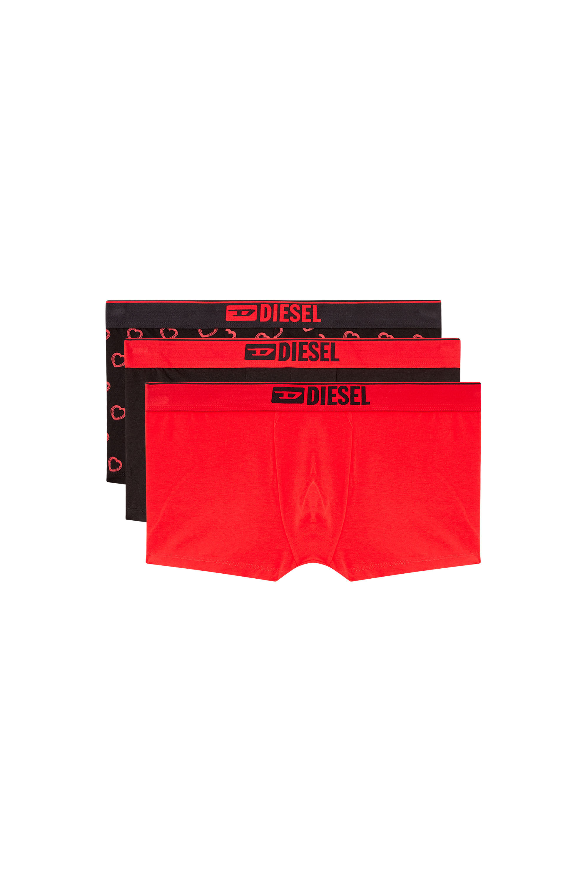 Diesel - DAMIEN-GFT-3PACK, Man's Three-pack boxer briefs with heart motif in Red/Black - 4