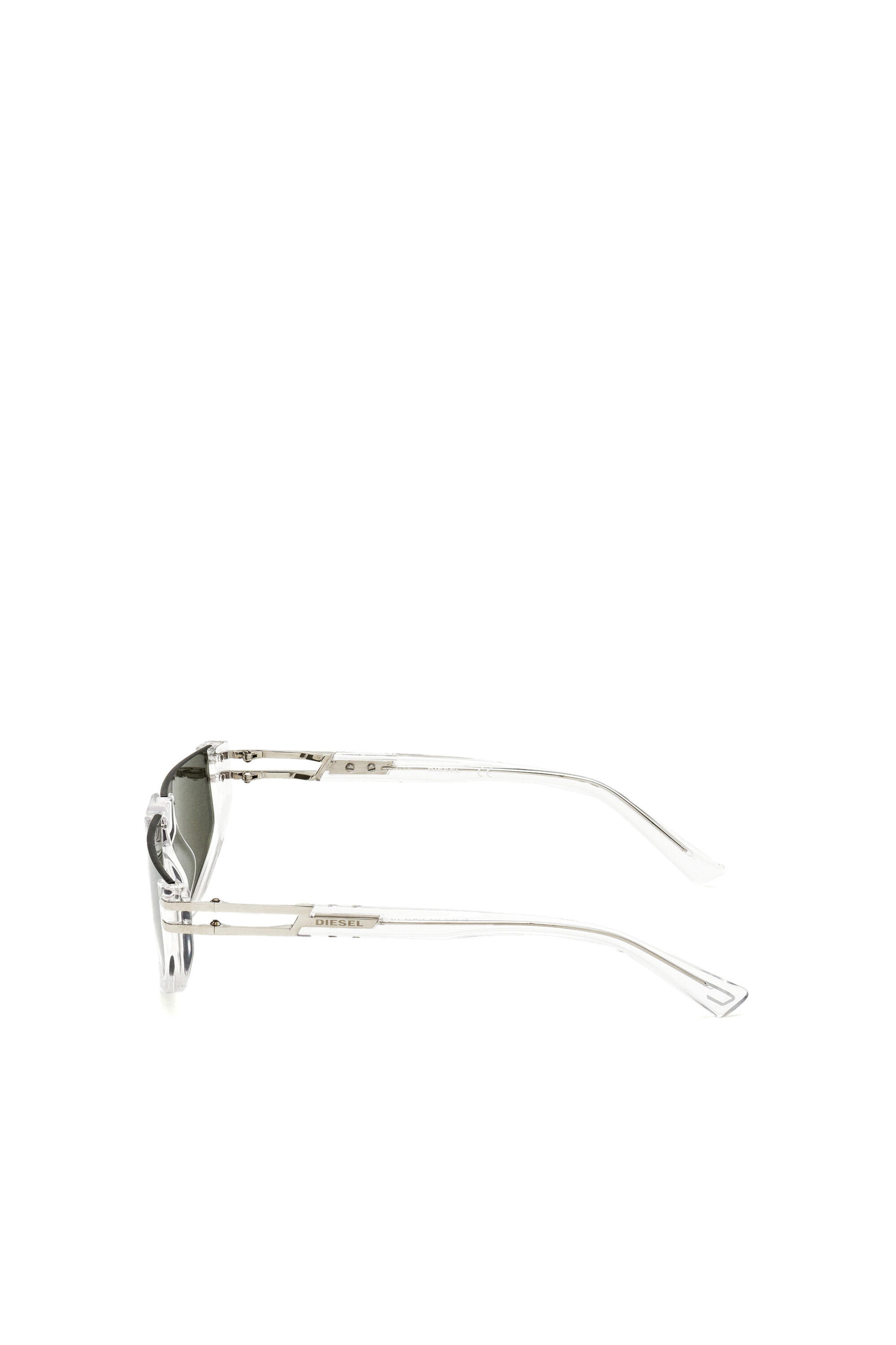 Diesel - DL0315, Man's Wraparound frame with mirror lenses in White - 3