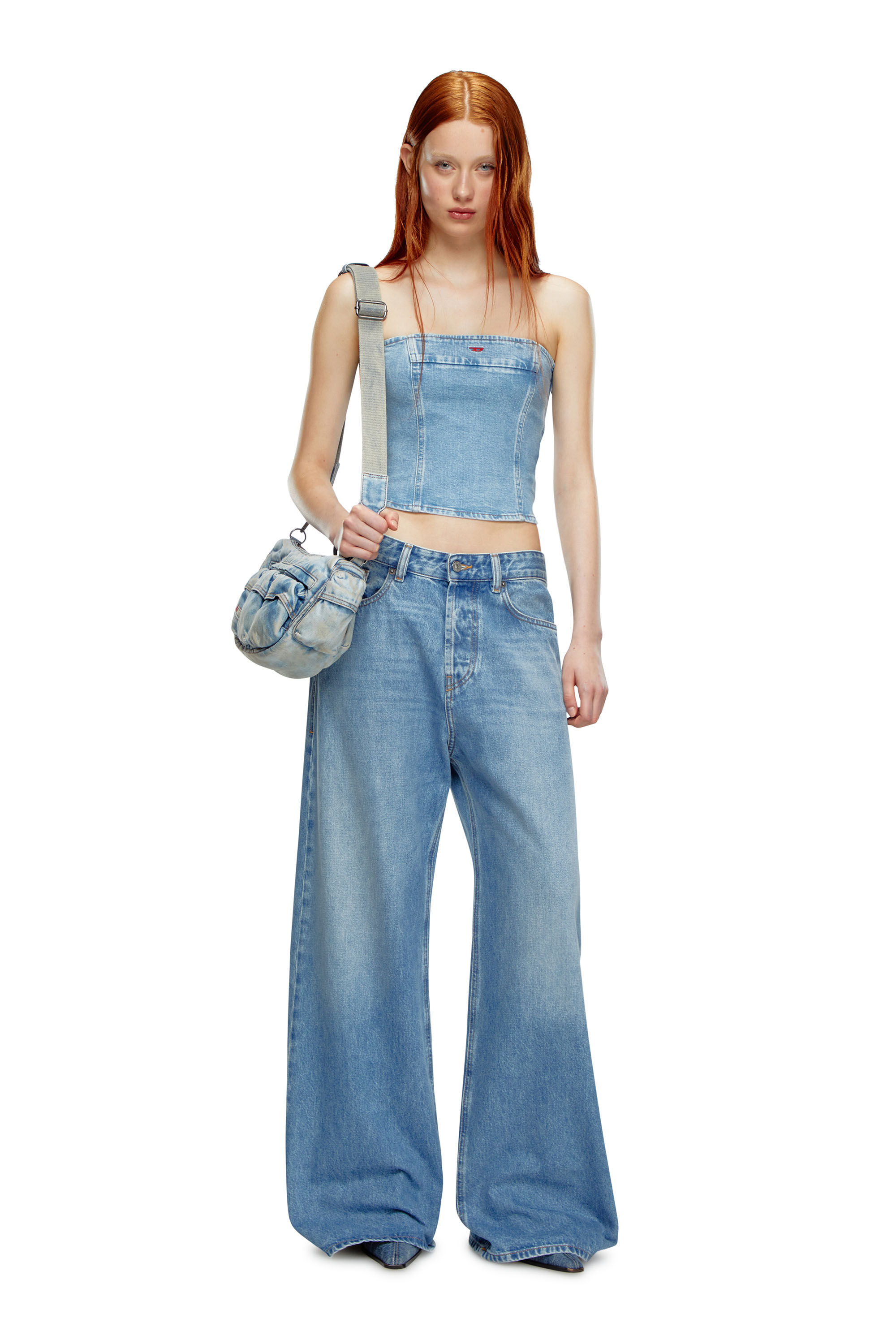 Women's Tube top in stretch denim | Blue | Diesel