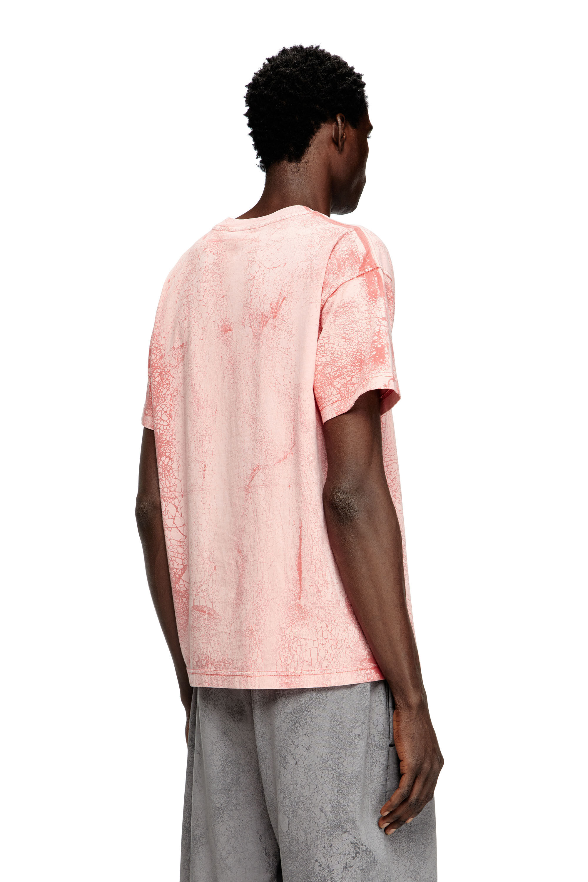 Men's T-shirt in waxed jersey | Pink | Diesel