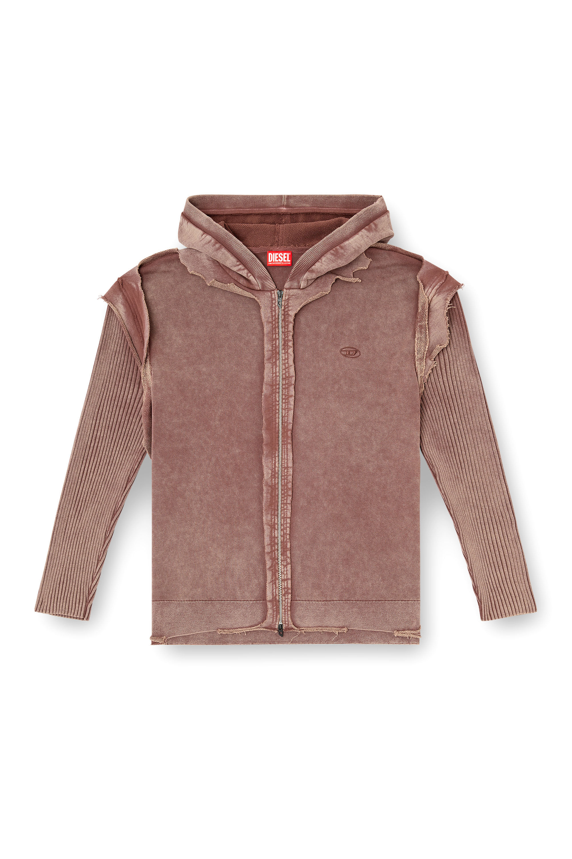 Diesel - K-PELTO, Man's Zip-up hoodie with destroyed effect in null - 2