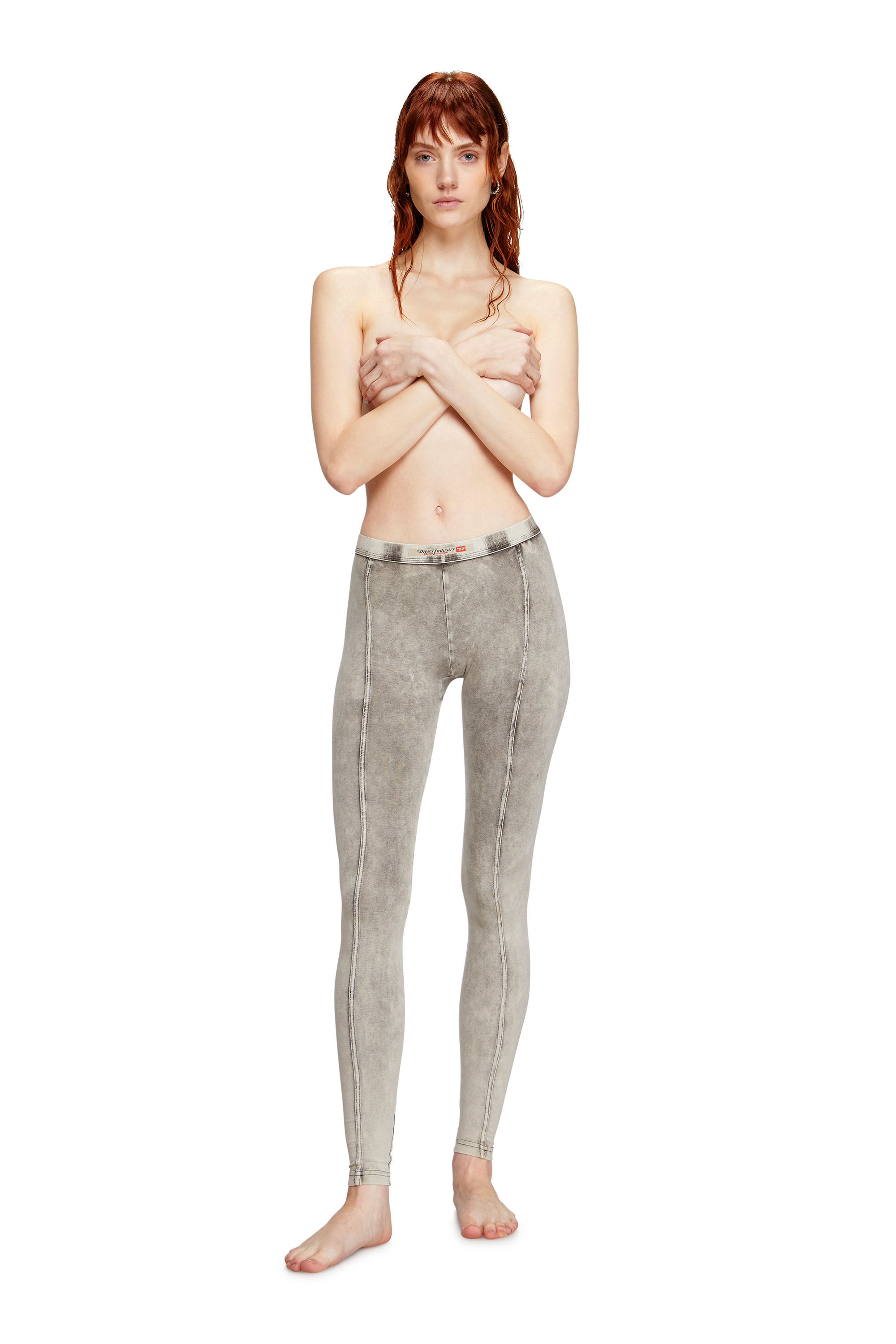 Diesel - ATHENA-DNM, Jeggings de tejido tipo jersey con efecto denim Mujer in Gris - 3