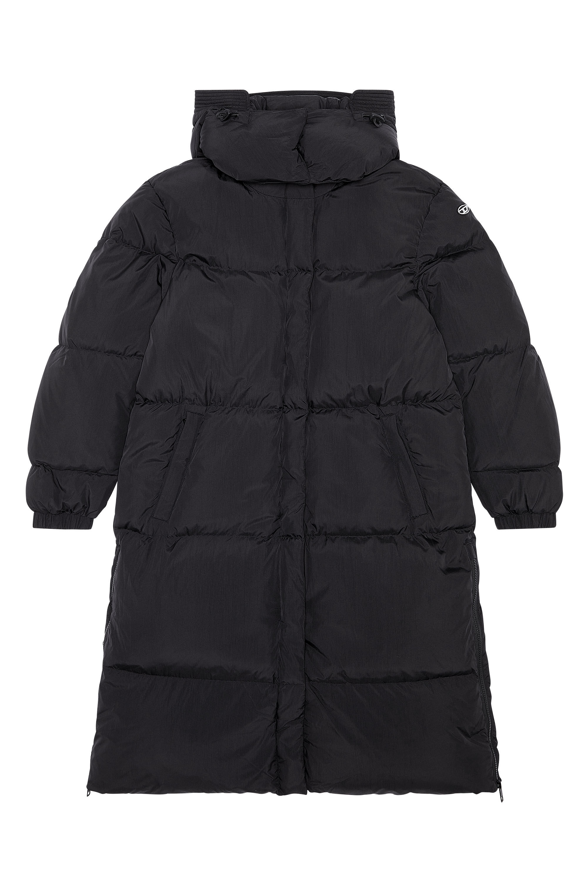 Women's Down coat in recycled nylon taslan | Black | Diesel Women's Down coat in recycled nylon taslan | Black | Diesel