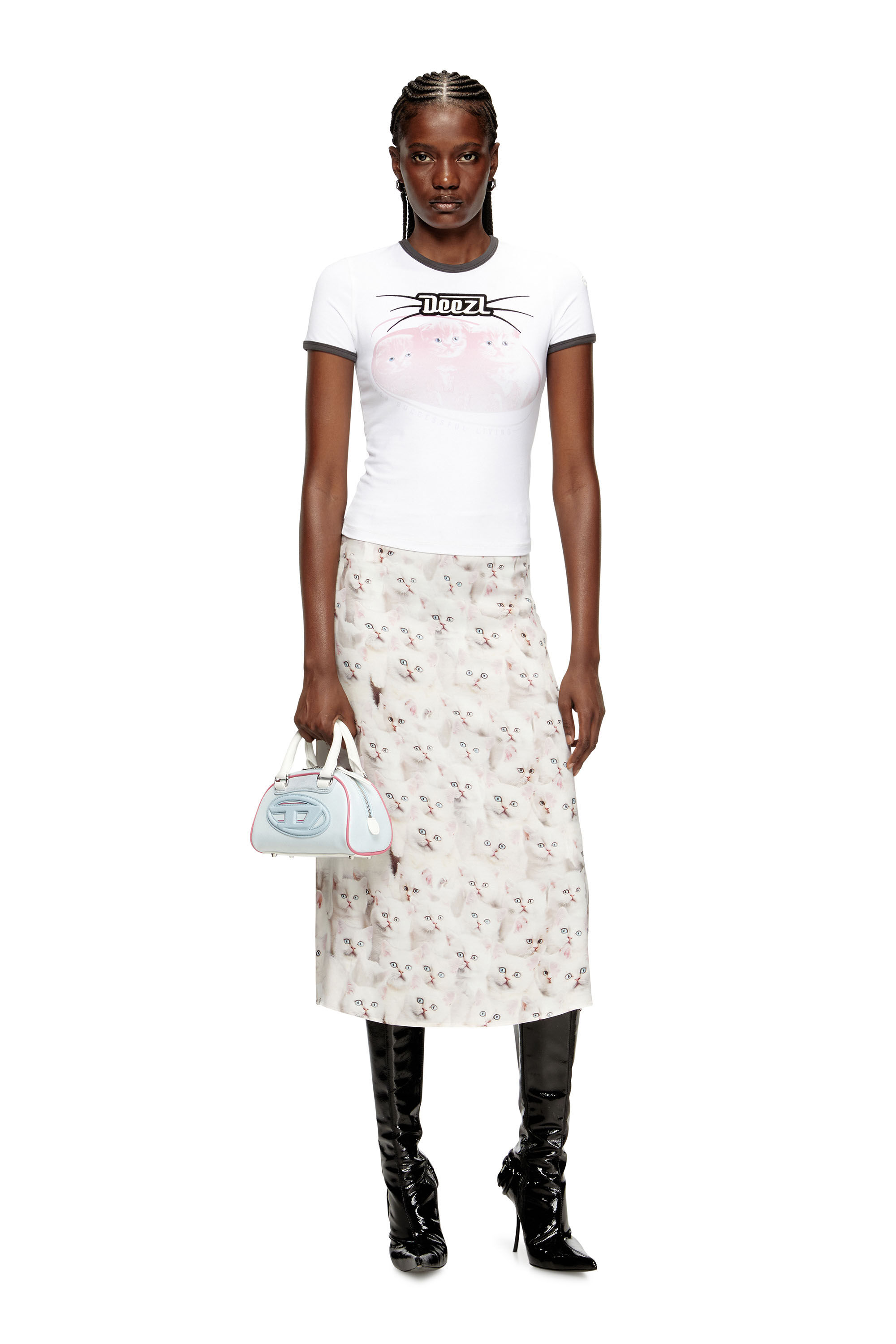 Diesel - O-RCHID-R1, Falda midi de viscosa con estampado integral Mujer in ToBeDefined - 1