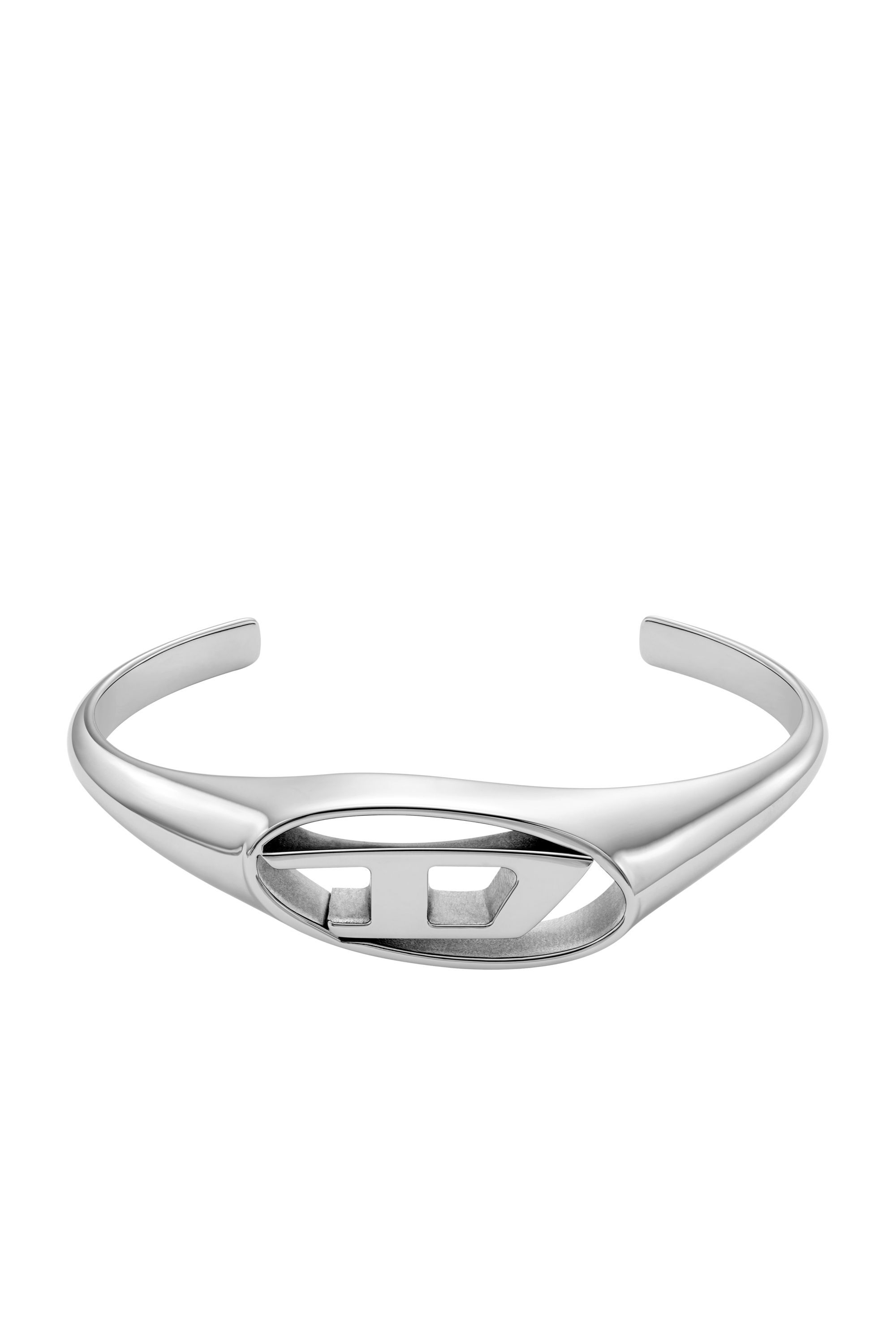 ☆DIESEL☆ Oval D Logo Cuff Bracelet DX1589040 Women's Stainless Steel Cuff Bracelet | Silver | Diesel