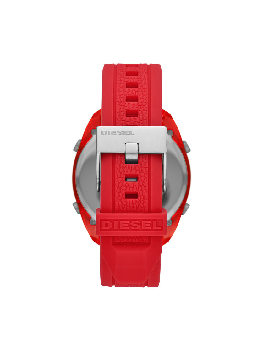 Dz1900 Man Crusher Digital Red Silicone Watch Diesel