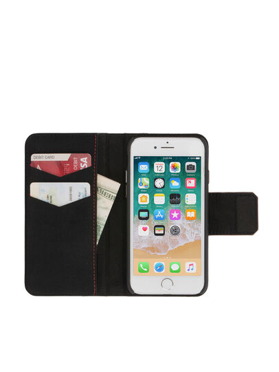 BLACK LINED LEATHER IPHONE 8/7 FOLIO, Black Diesel - BLACK LINED LEATHER IPHONE 8/7 FOLIO, Black - Flip covers - Image 6