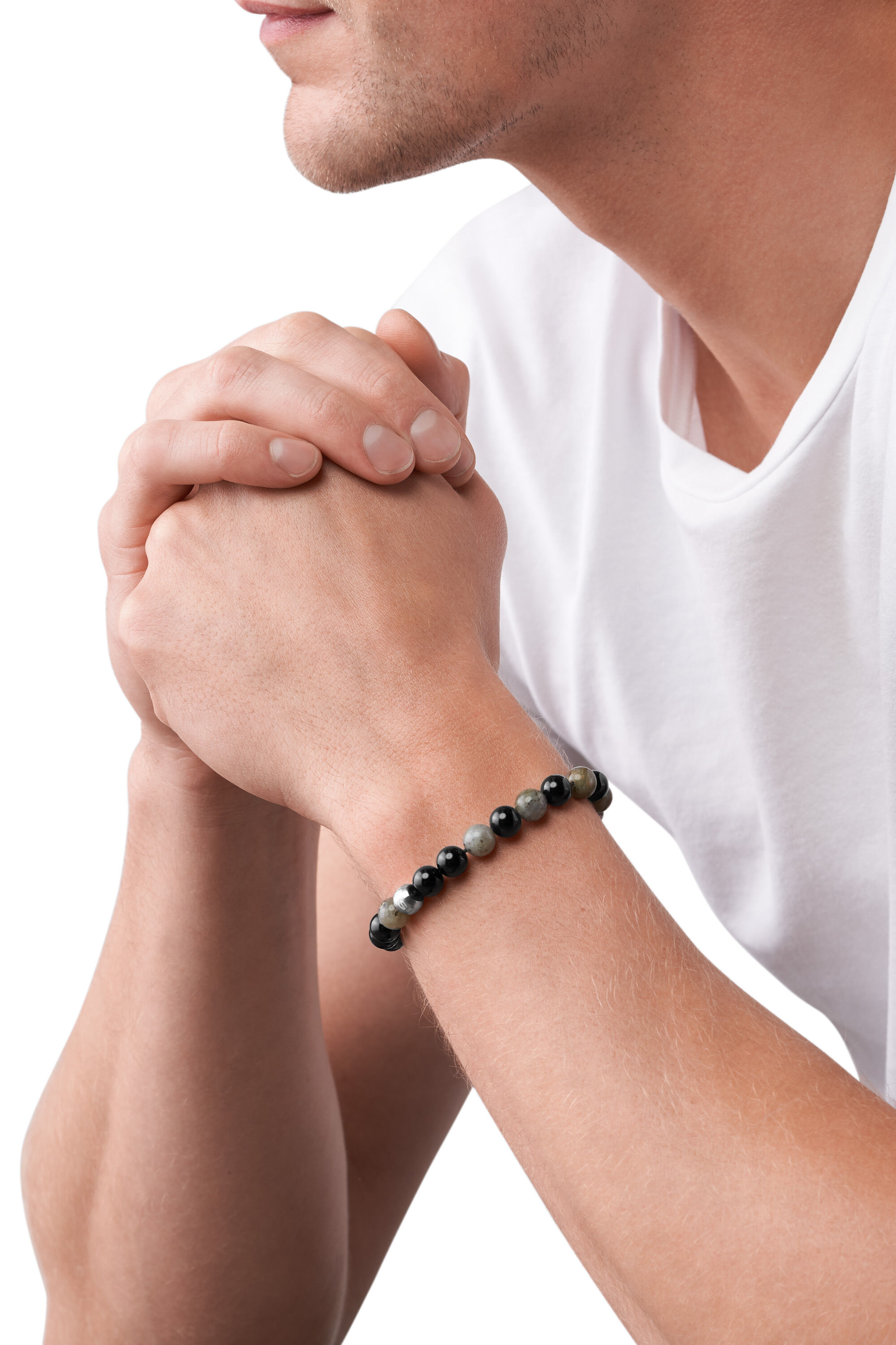Diesel - DX1325, Pulsera de cuentas de ágata y labradorita Unisex in Multicolor - 3