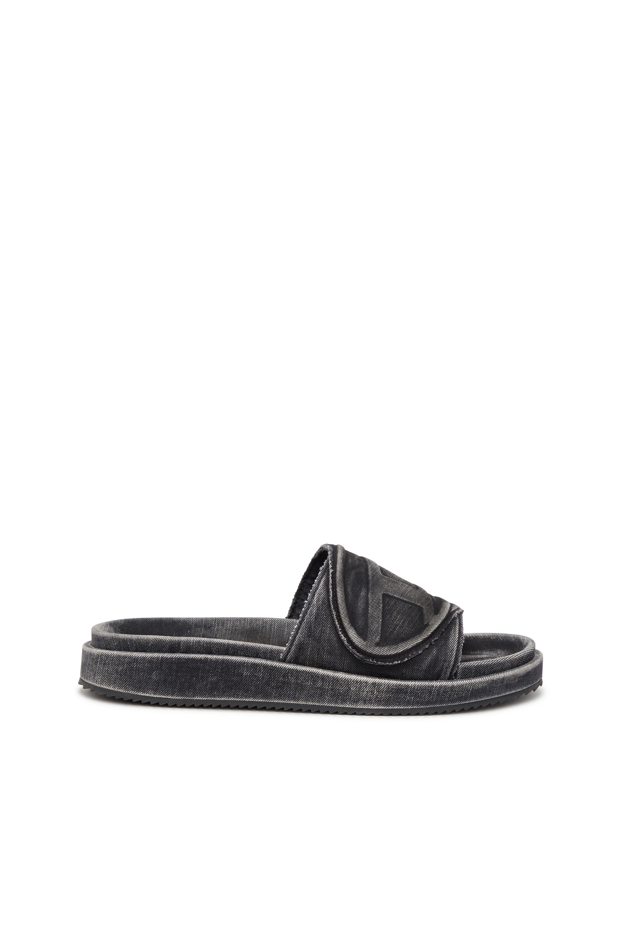 Women's Sa-Slide D-Denim slides with embossed strap | Black