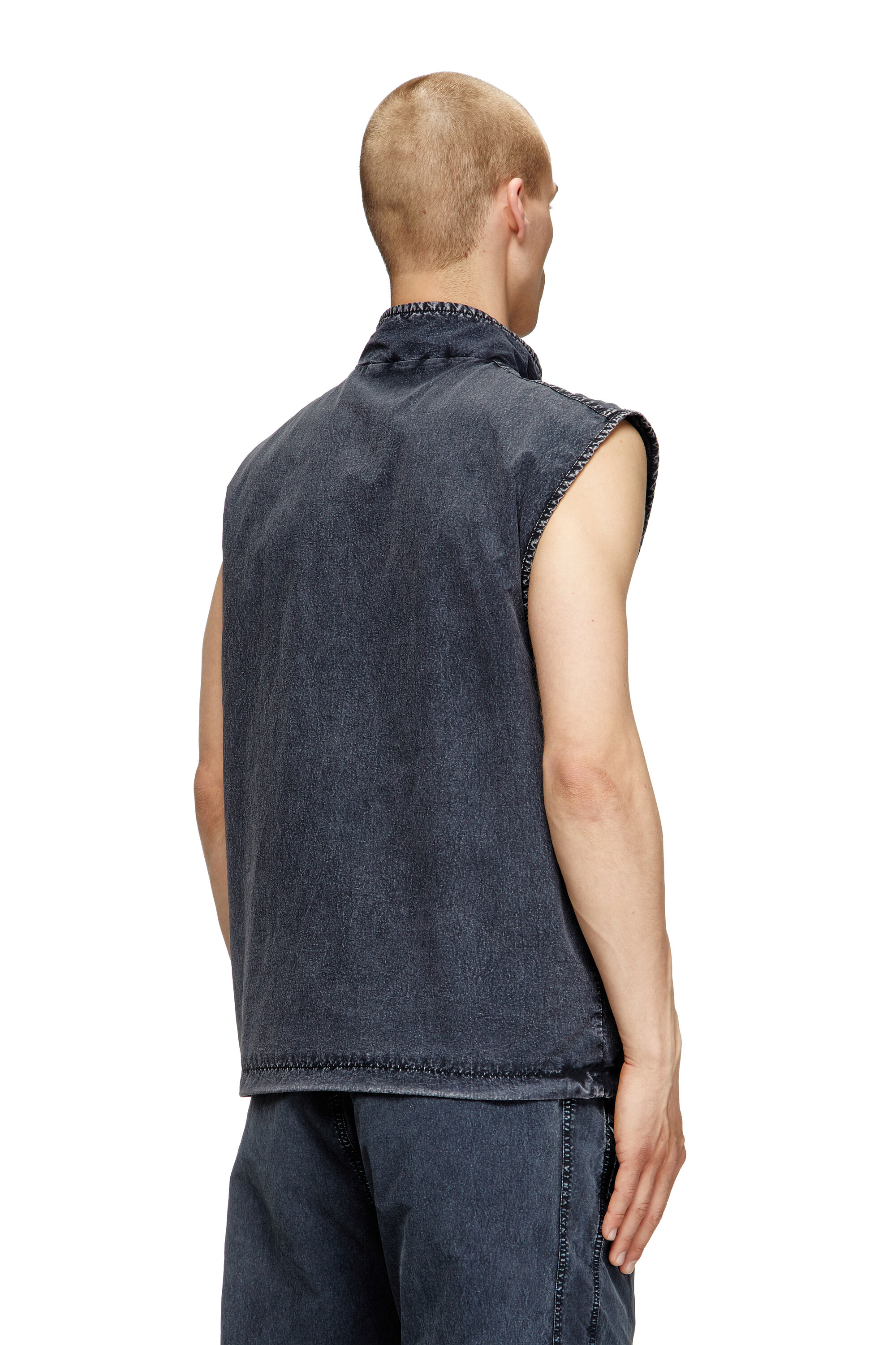 Diesel - J-ERB, Chaleco en taslan de nailon reciclado Hombre in Negro - 5