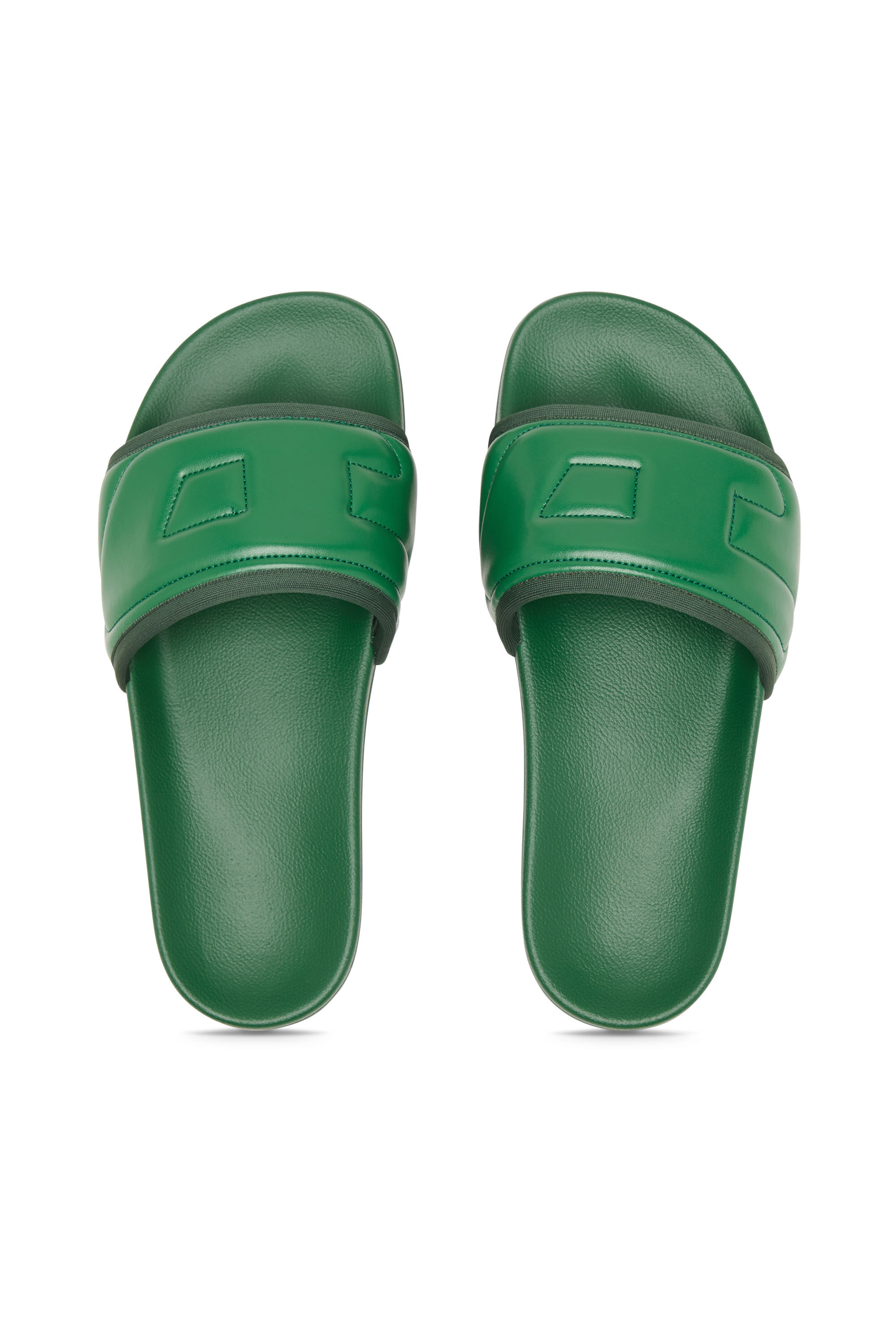 Diesel - SA-MAYEMI PUF X, Sa-Mayemi Puf X - Chanclas con banda de logotipo en relieve Unisex in Verde - 4