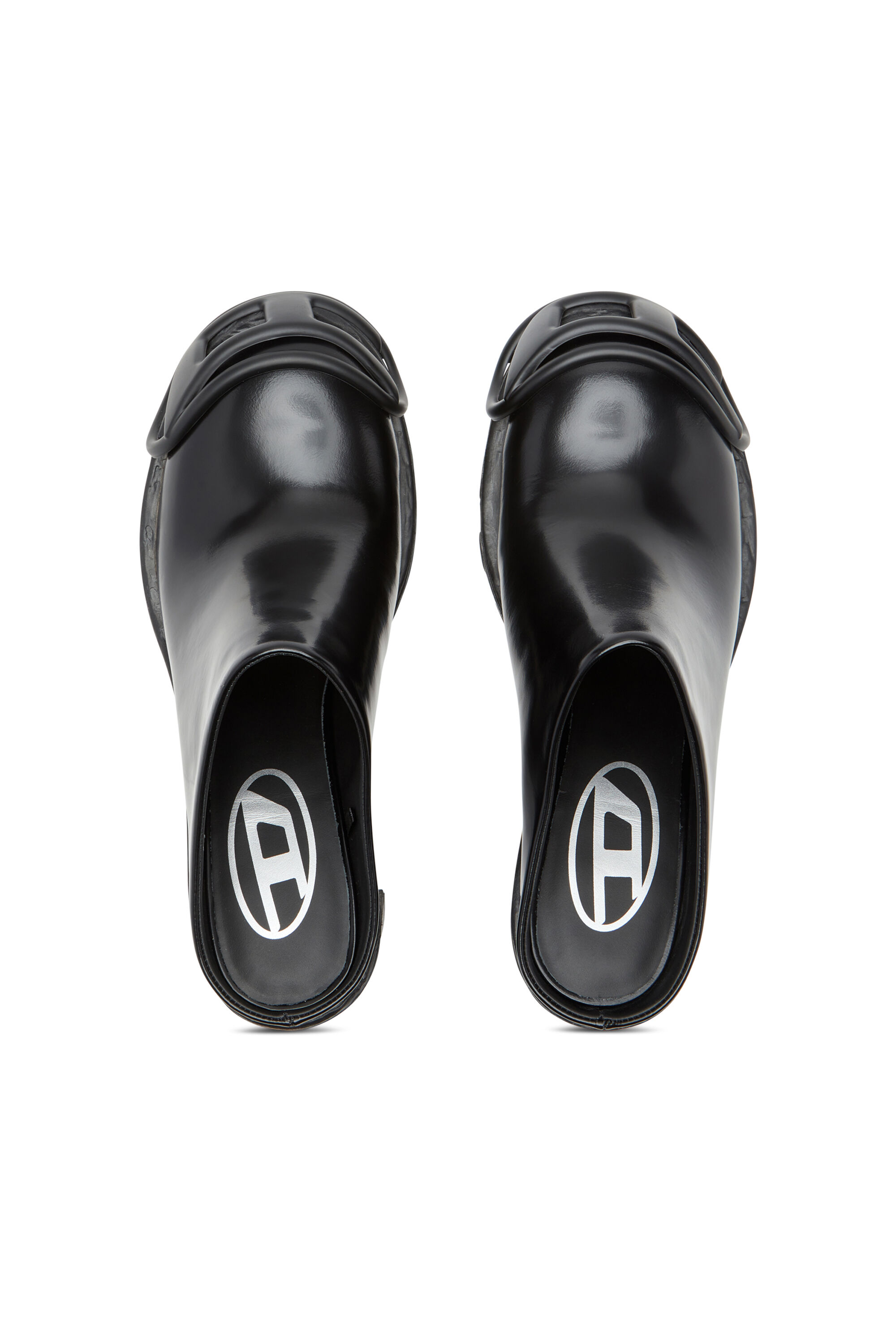 Women's D-Hammer-High-heel mules with Oval D plaque | Black