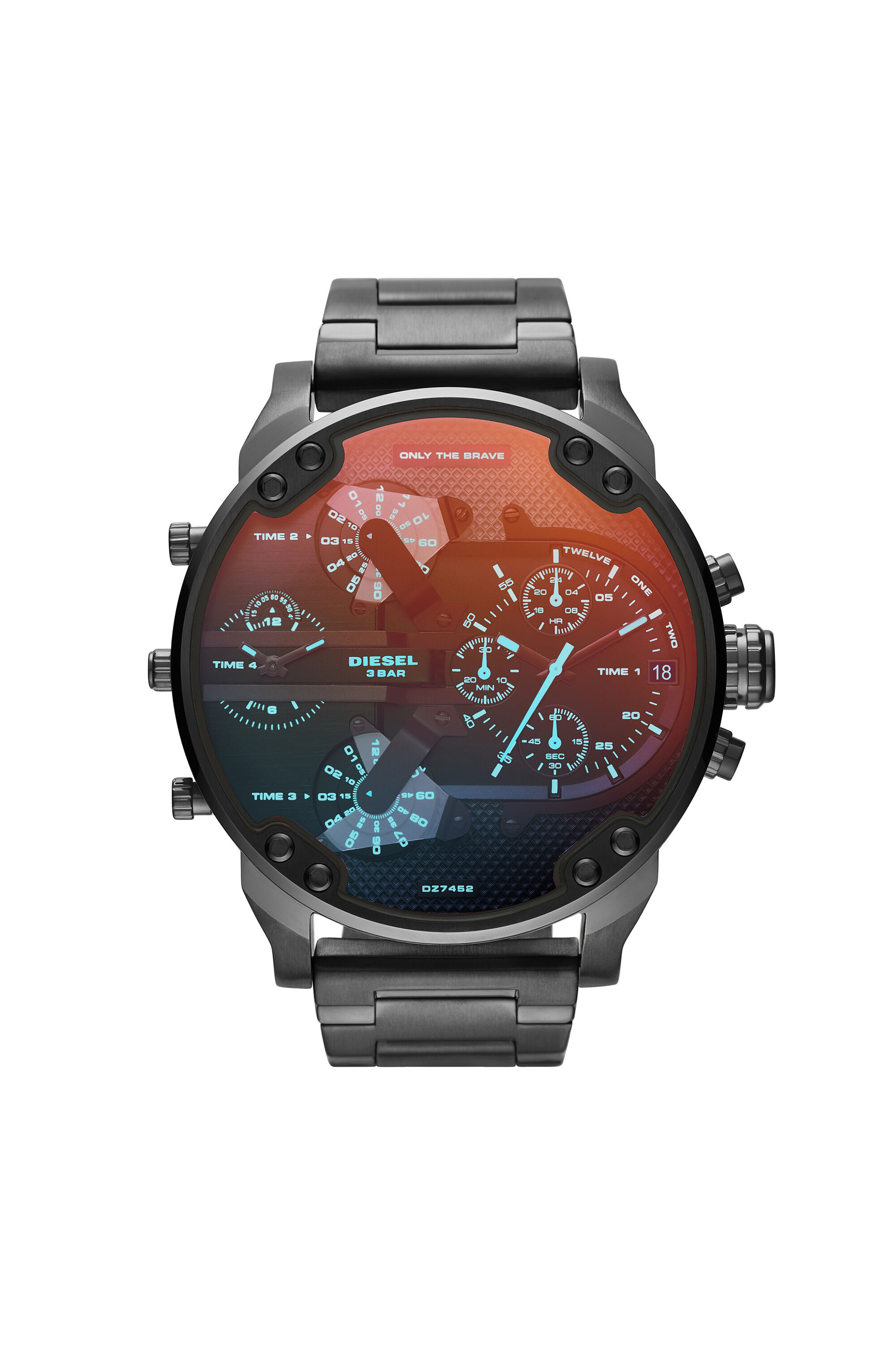 DZ7452: Men's black steel chronograph watch | Diesel Mr