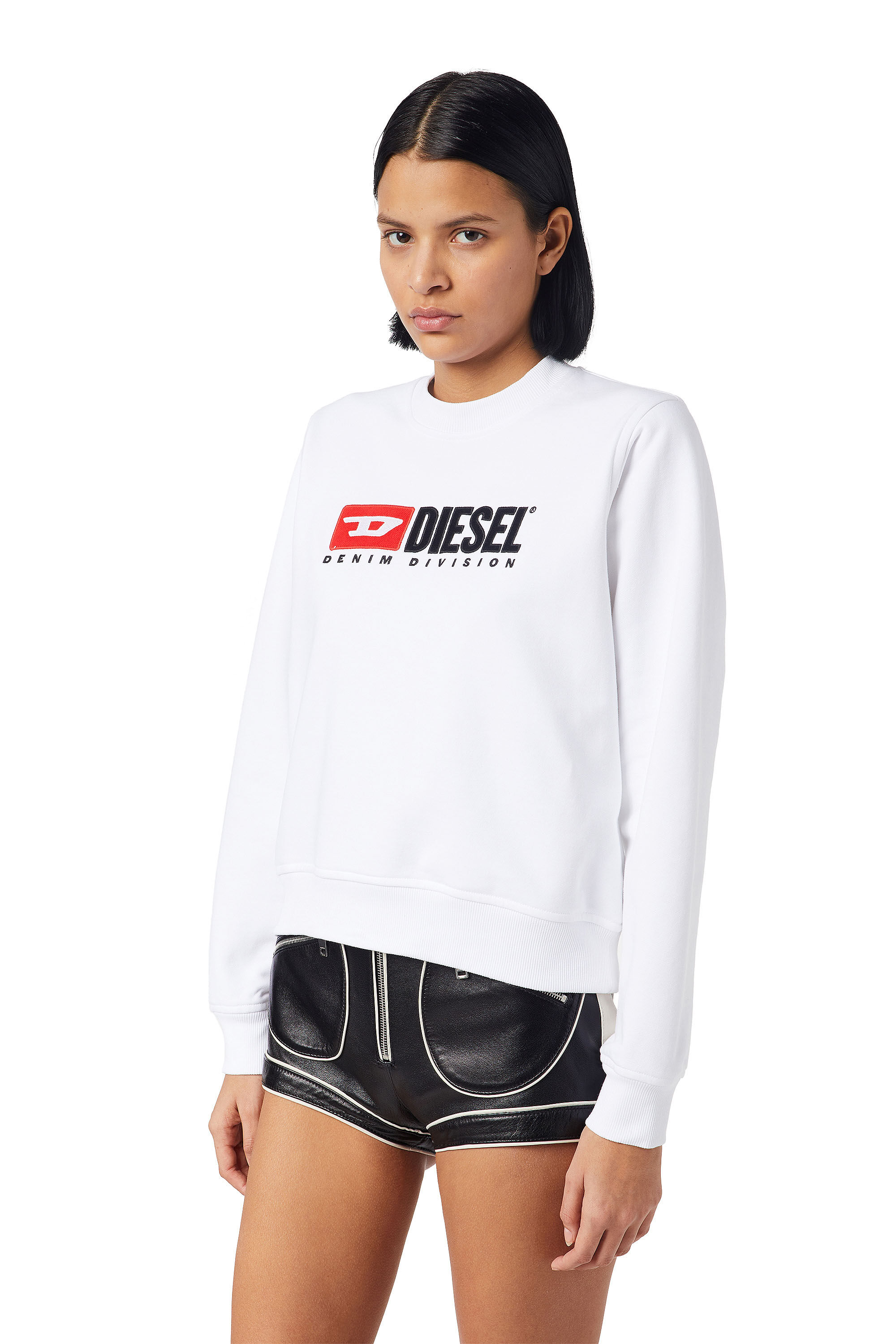 Diesel - F-REGGY-DIV, Woman's Denim Division sweatshirt in White - 6