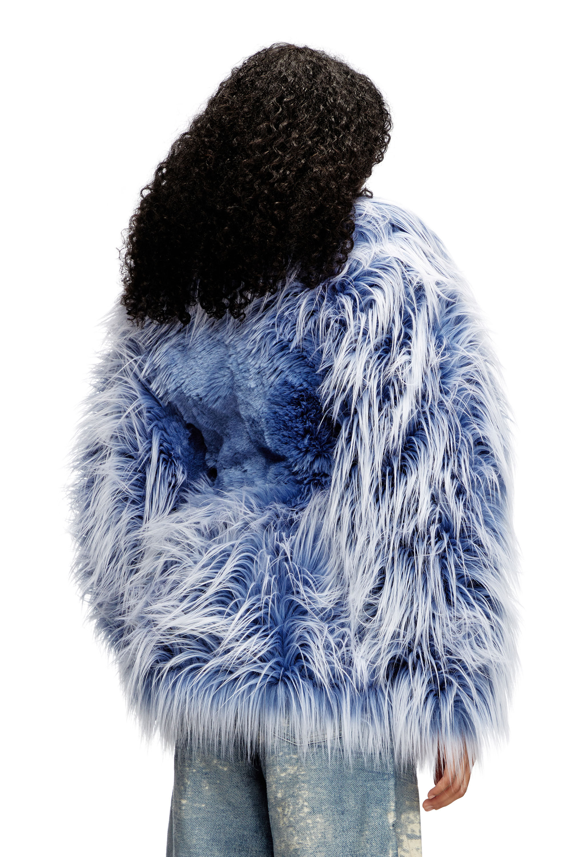 Diesel - W-CABY, Woman's Ombré-hair padded monster coat in Blue - 5