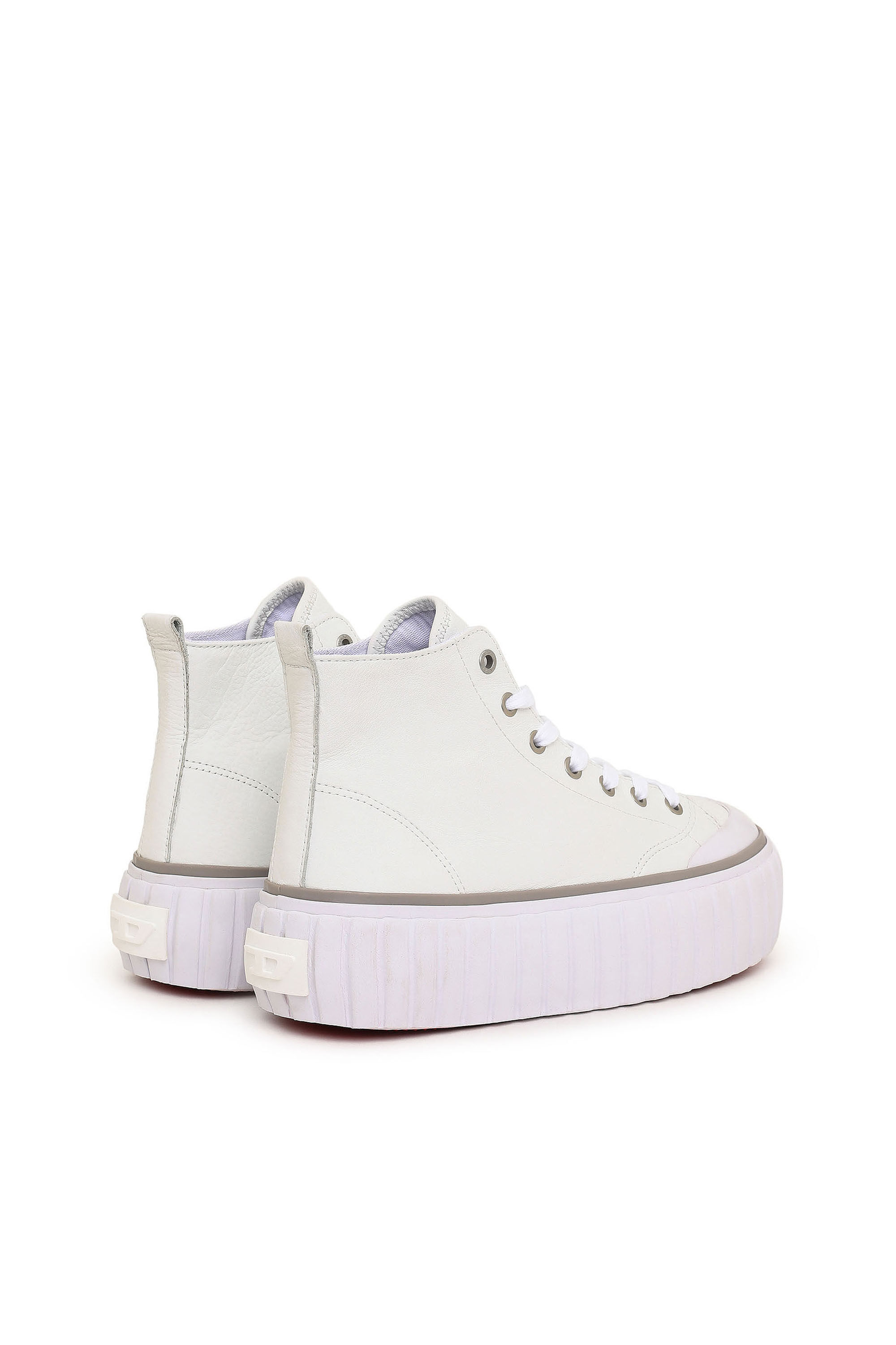Diesel - S-HANAMI MID X, Woman's S-Hanami Mid X - High-top platform sneakers in leather in White - 3