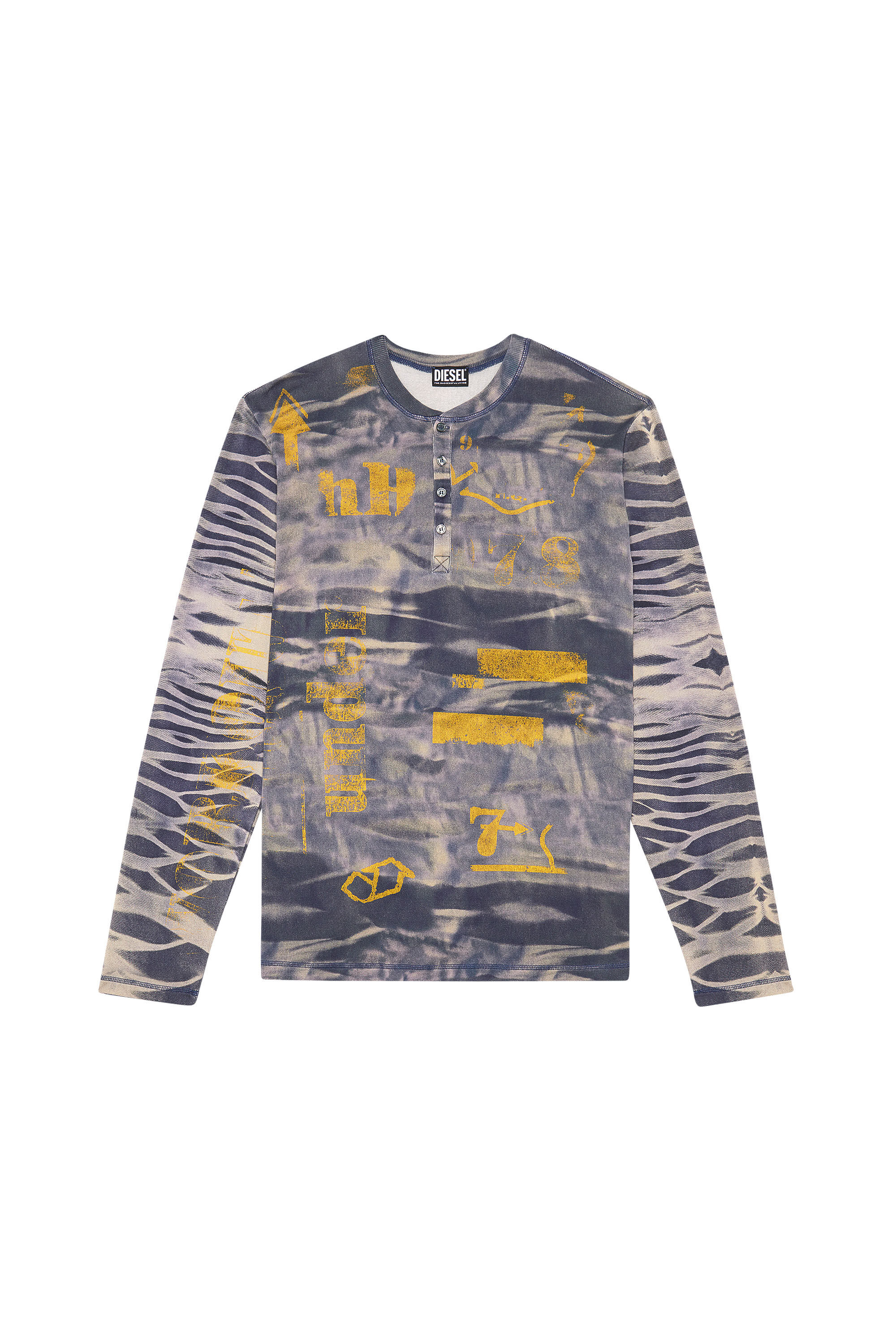 T-JUSER Man: Camo Henley shirt with vintage effect | Diesel
