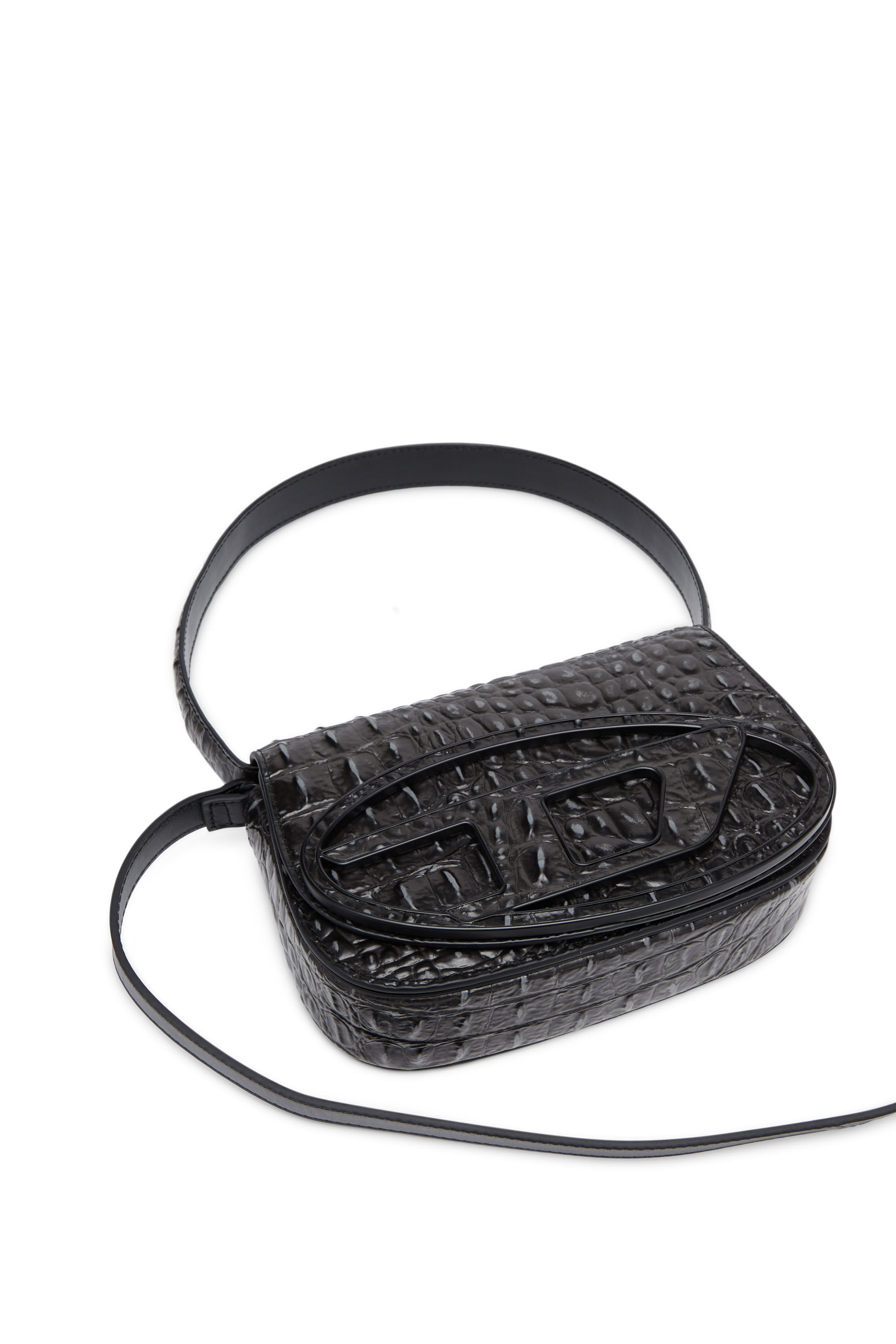 Professional Case - Leather Specialist Doctor Bag - Medium (14 x 5 x 8)  - Black - Crocodile Print